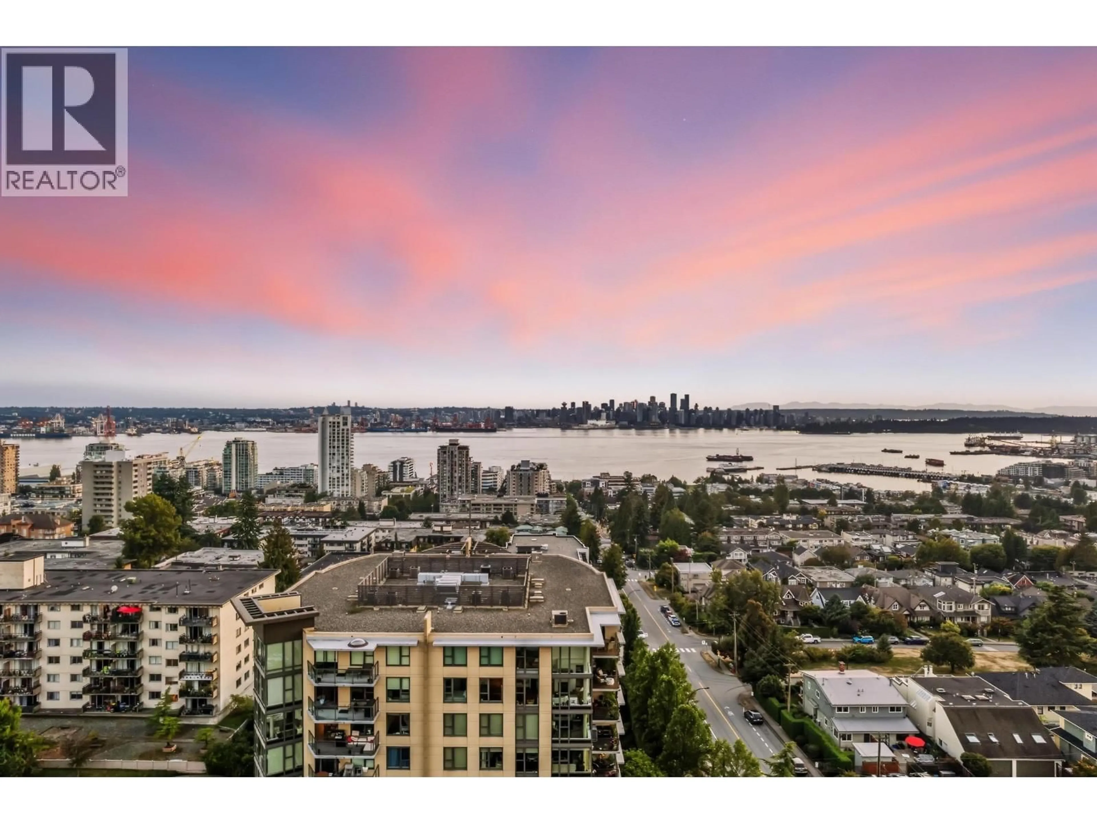 A pic from outside/outdoor area/front of a property/back of a property/a pic from drone, water/lake/river/ocean view for 805 - 683 VICTORIA PARK, North Vancouver British Columbia V7M0A2
