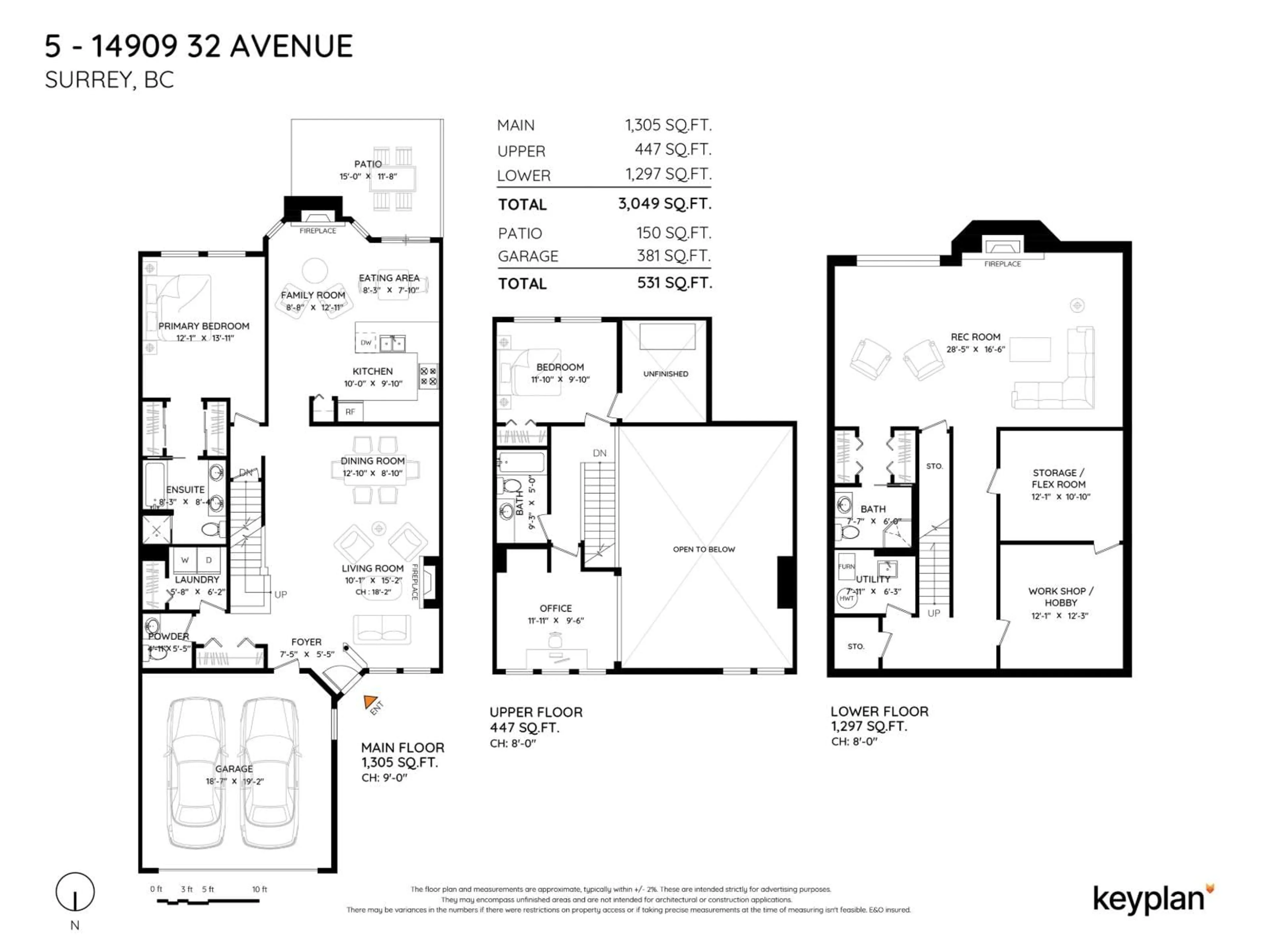 Floor plan for 5 - 14909 32, Surrey British Columbia V4P1A4
