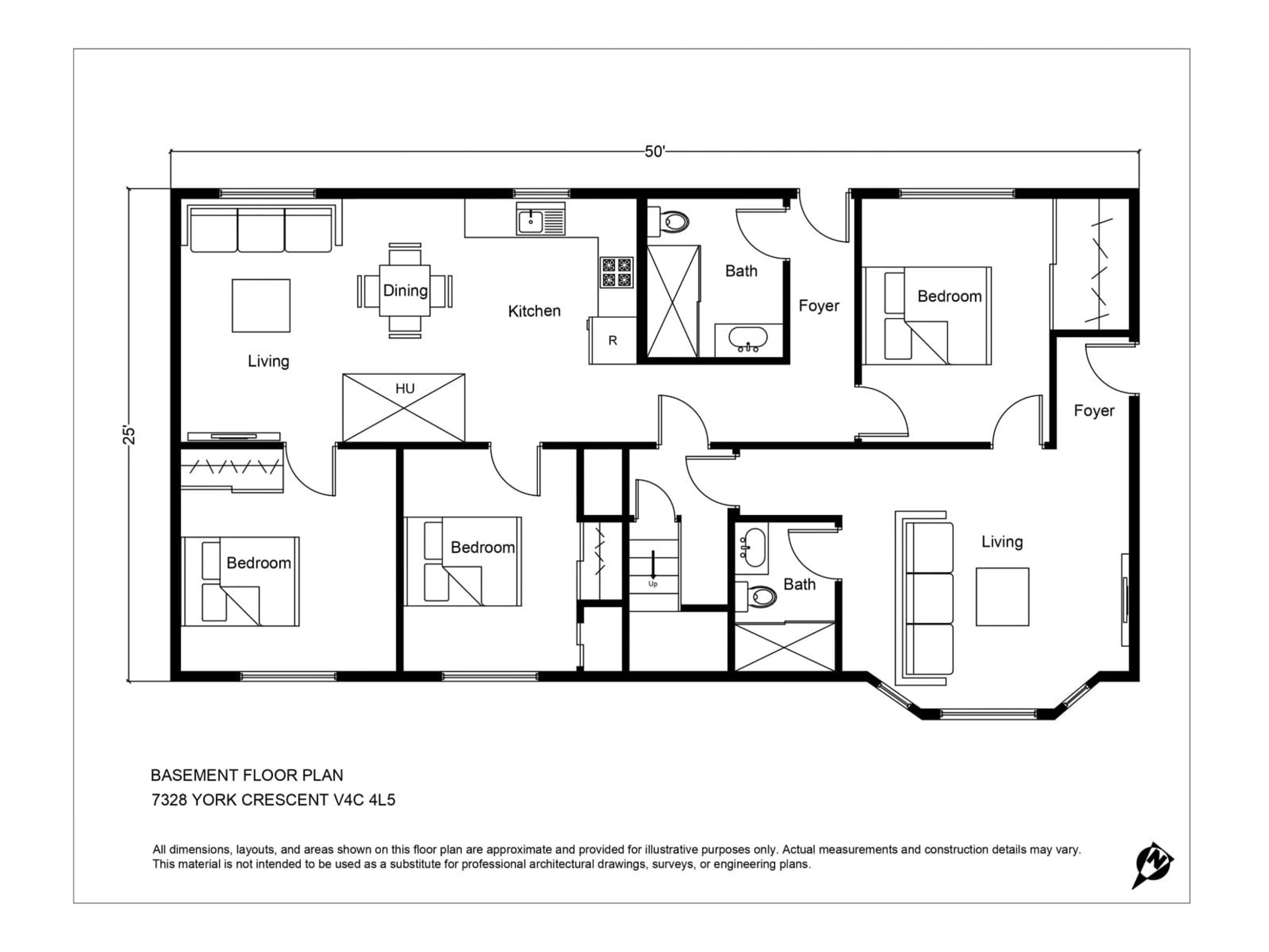 Floor plan for 7328 YORK, Delta British Columbia V4C4L5