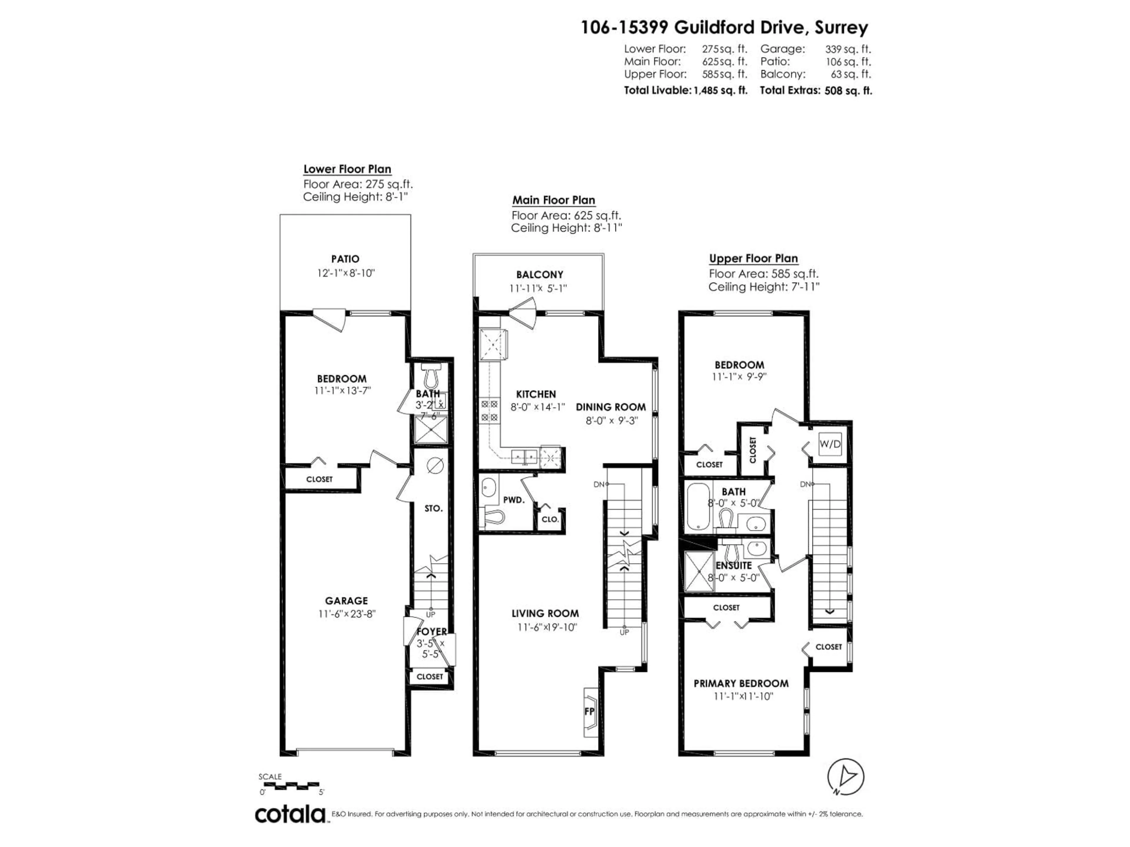 Floor plan for 106 - 15399 GUILDFORD, Surrey British Columbia V3R7C6