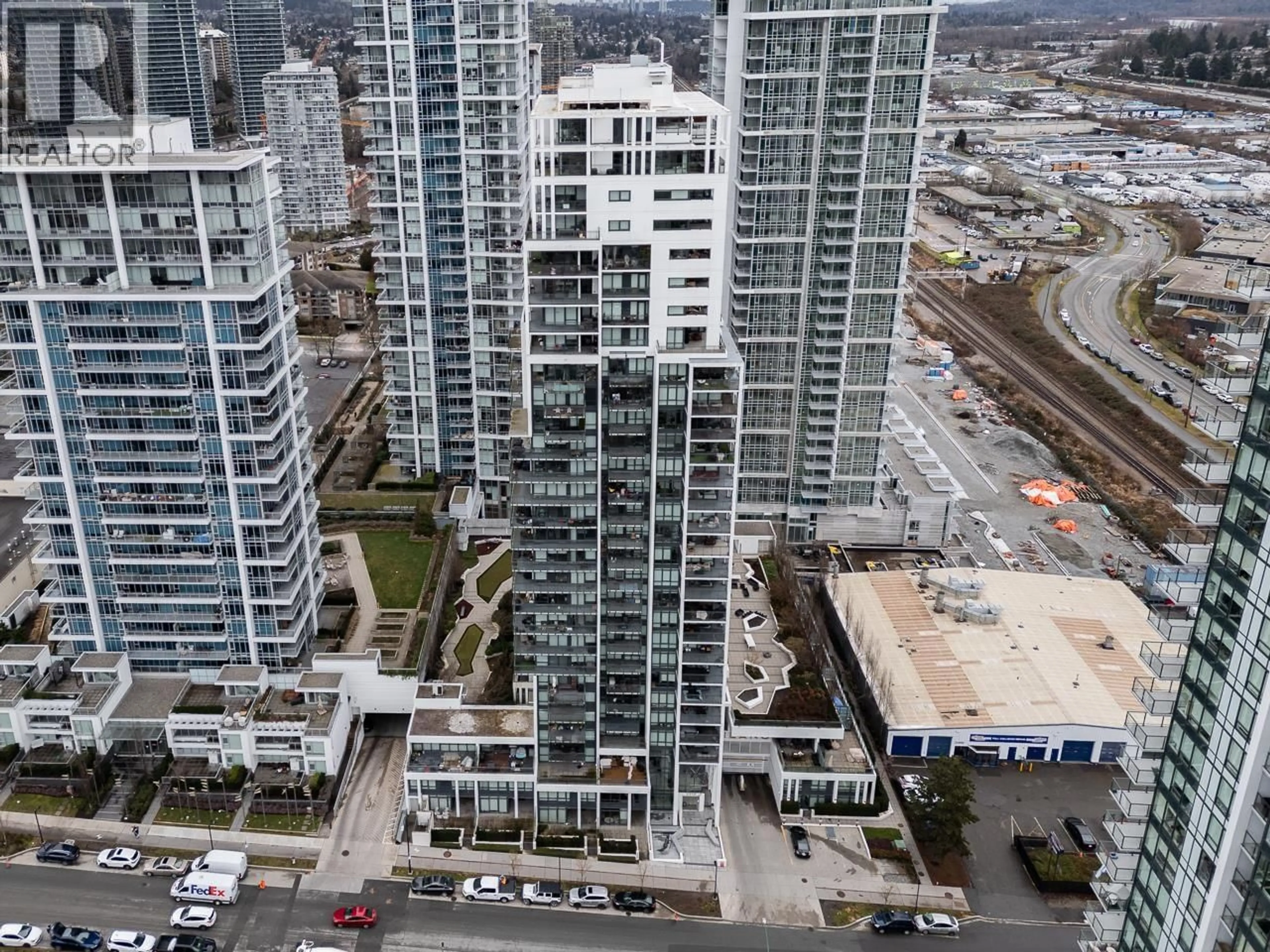 A pic from outside/outdoor area/front of a property/back of a property/a pic from drone, city buildings view from balcony for 1508 - 2378 ALPHA AVENUE, Burnaby British Columbia V5C0K2