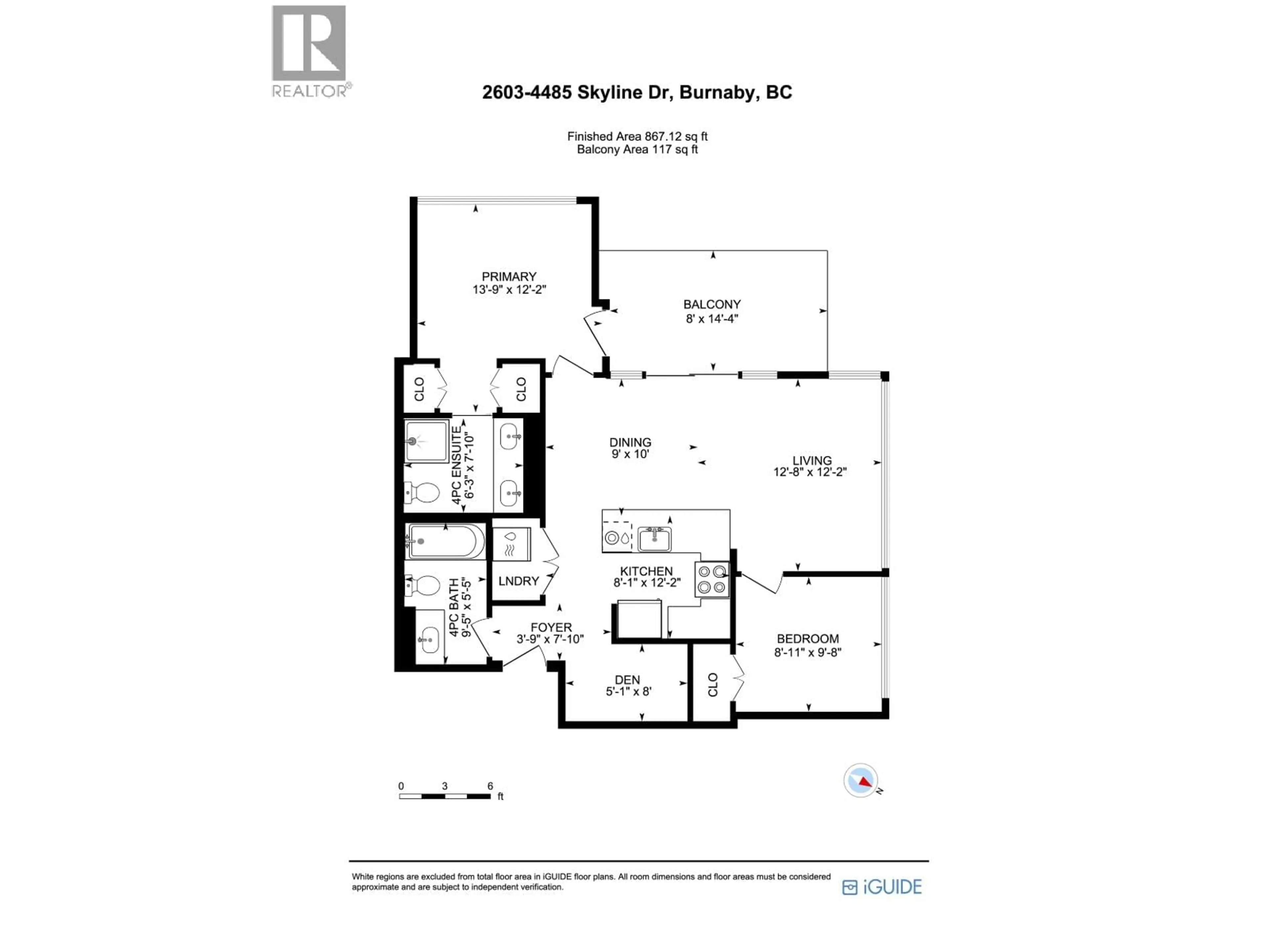 Floor plan for 2603 - 4485 SKYLINE DRIVE, Burnaby British Columbia V5C0J2