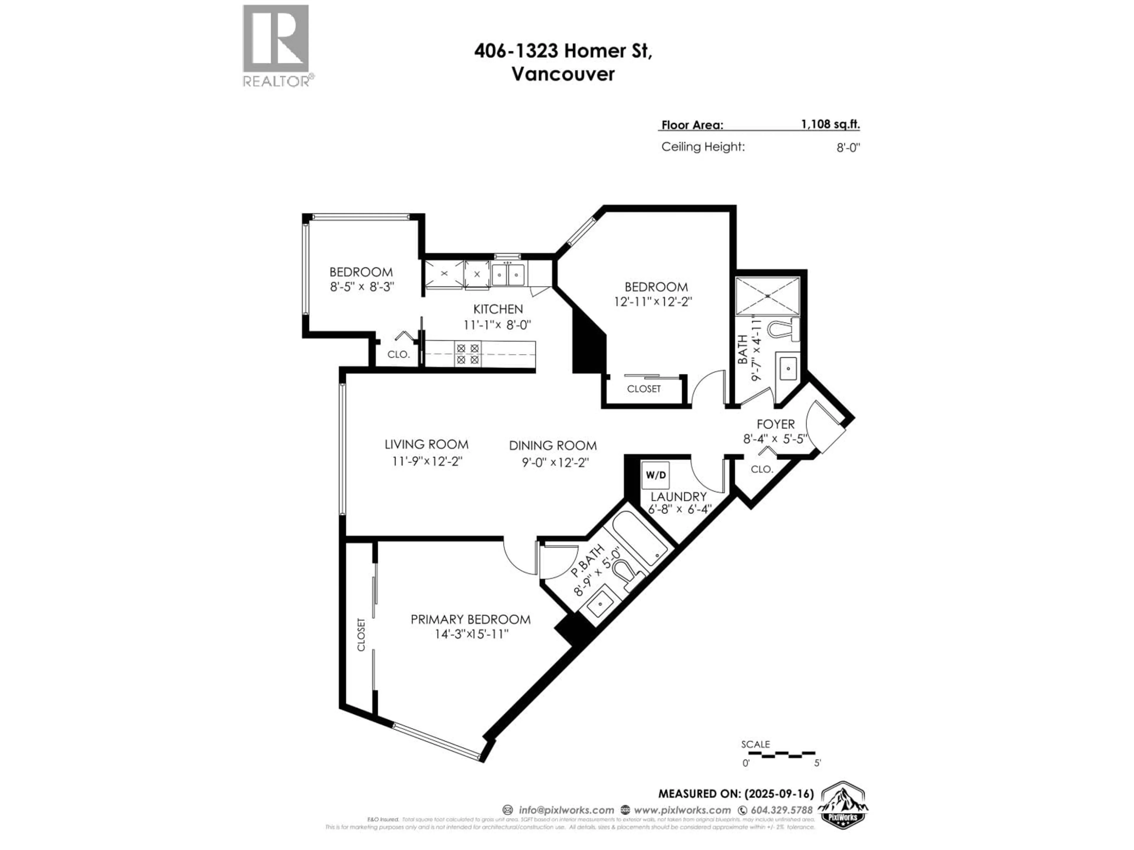 Floor plan for 406 - 1323 HOMER STREET, Vancouver British Columbia V6B5T1