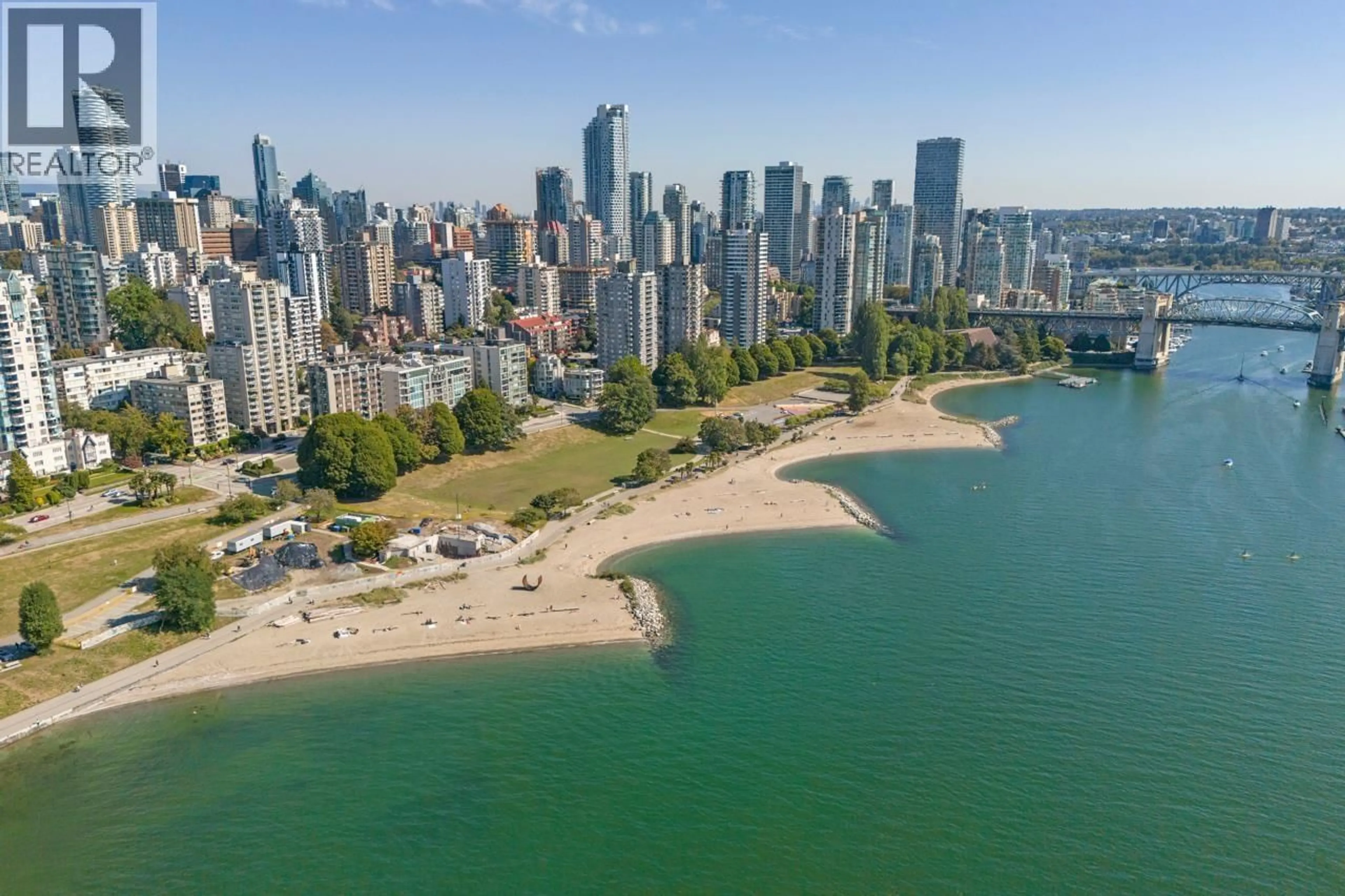 A pic from outside/outdoor area/front of a property/back of a property/a pic from drone, water/lake/river/ocean view for 404 - 1233 BEACH AVENUE, Vancouver British Columbia V6E1V4