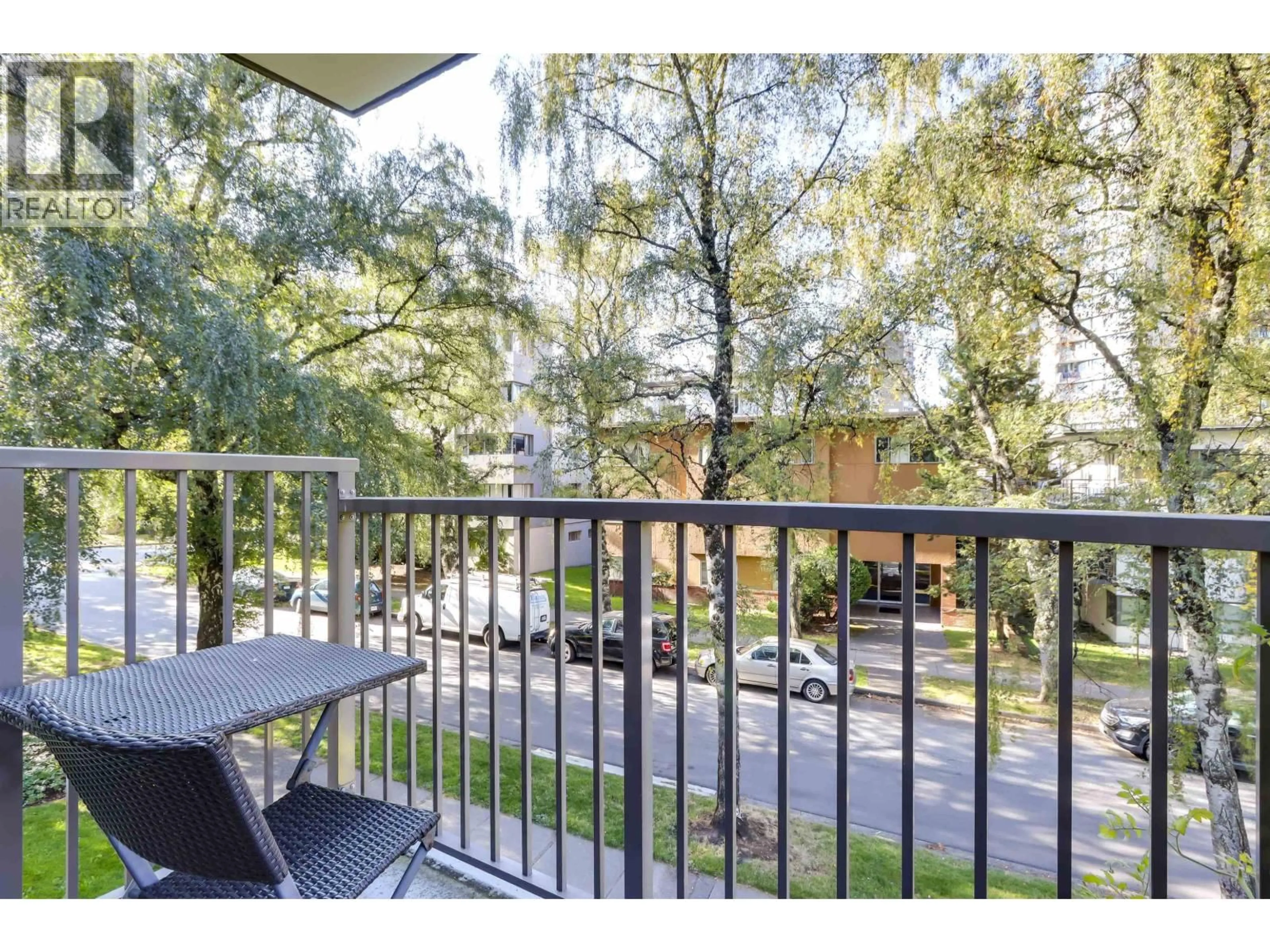 Balcony in the apartment, forest/trees view for 201 - 1251 CARDERO STREET, Vancouver British Columbia V6G2H9