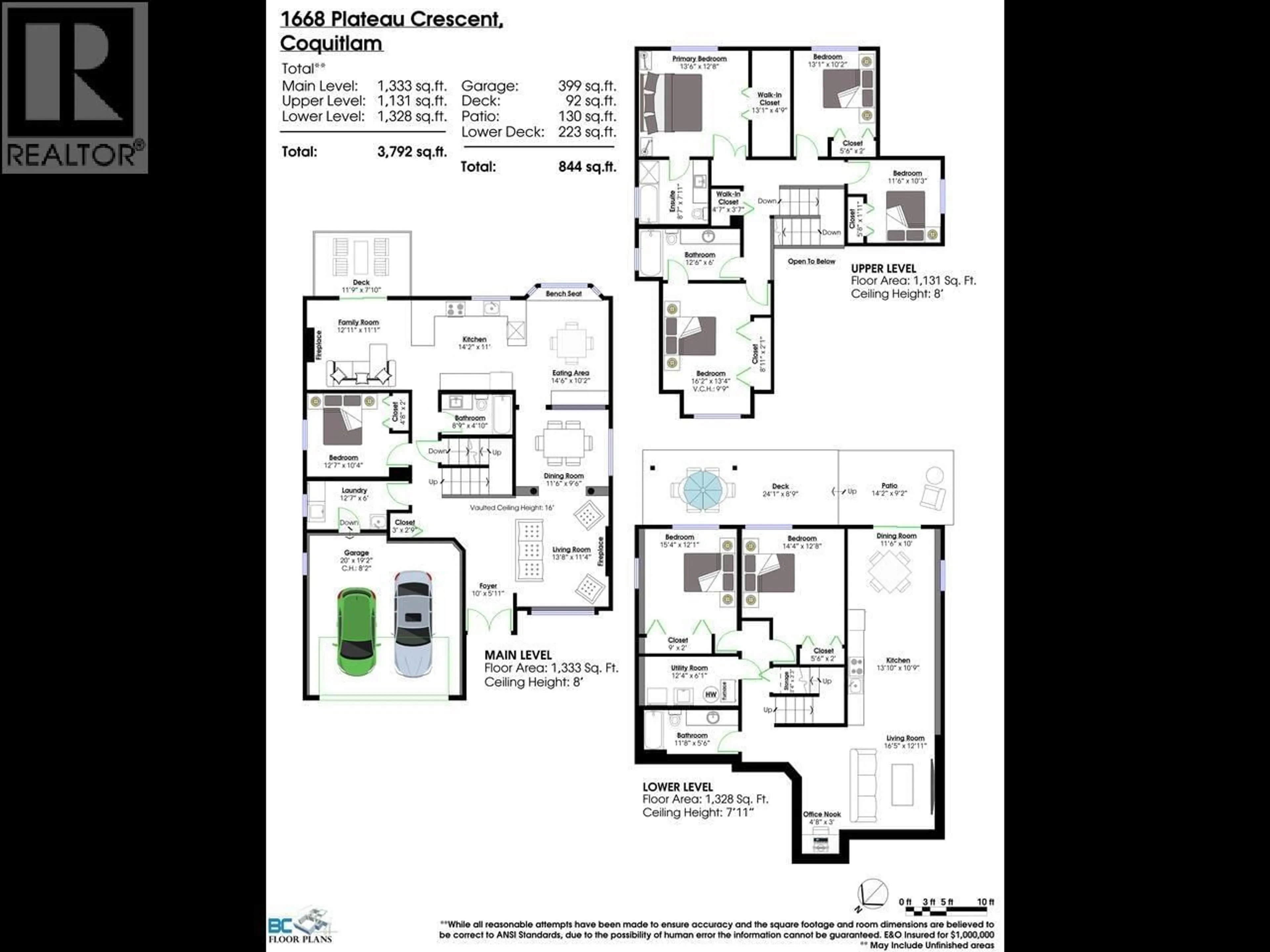 Floor plan for 1668 PLATEAU CRESCENT, Coquitlam British Columbia V3E3B3