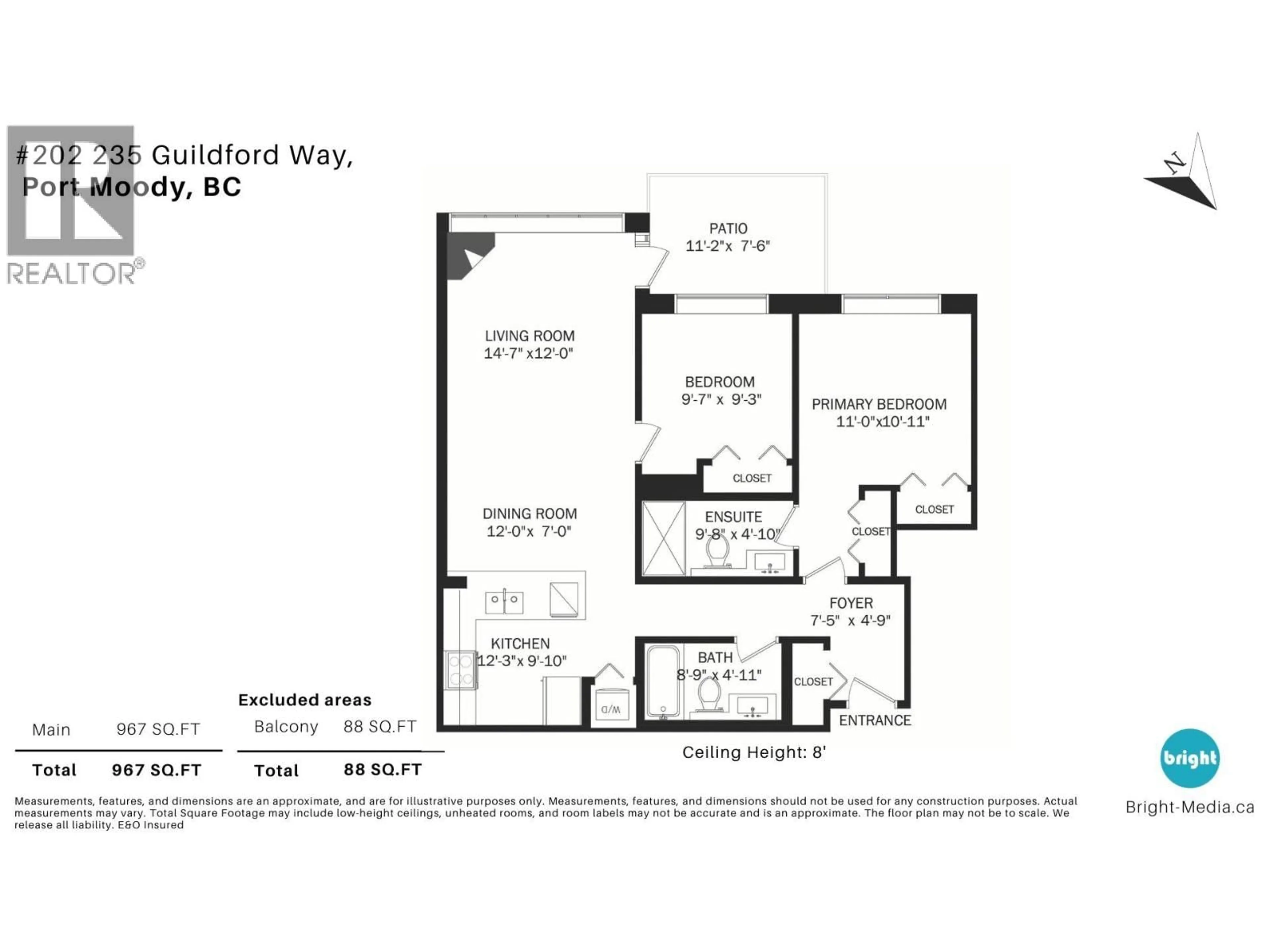 Floor plan for 202 - 235 GUILDFORD WAY, Port Moody British Columbia V3H5L8