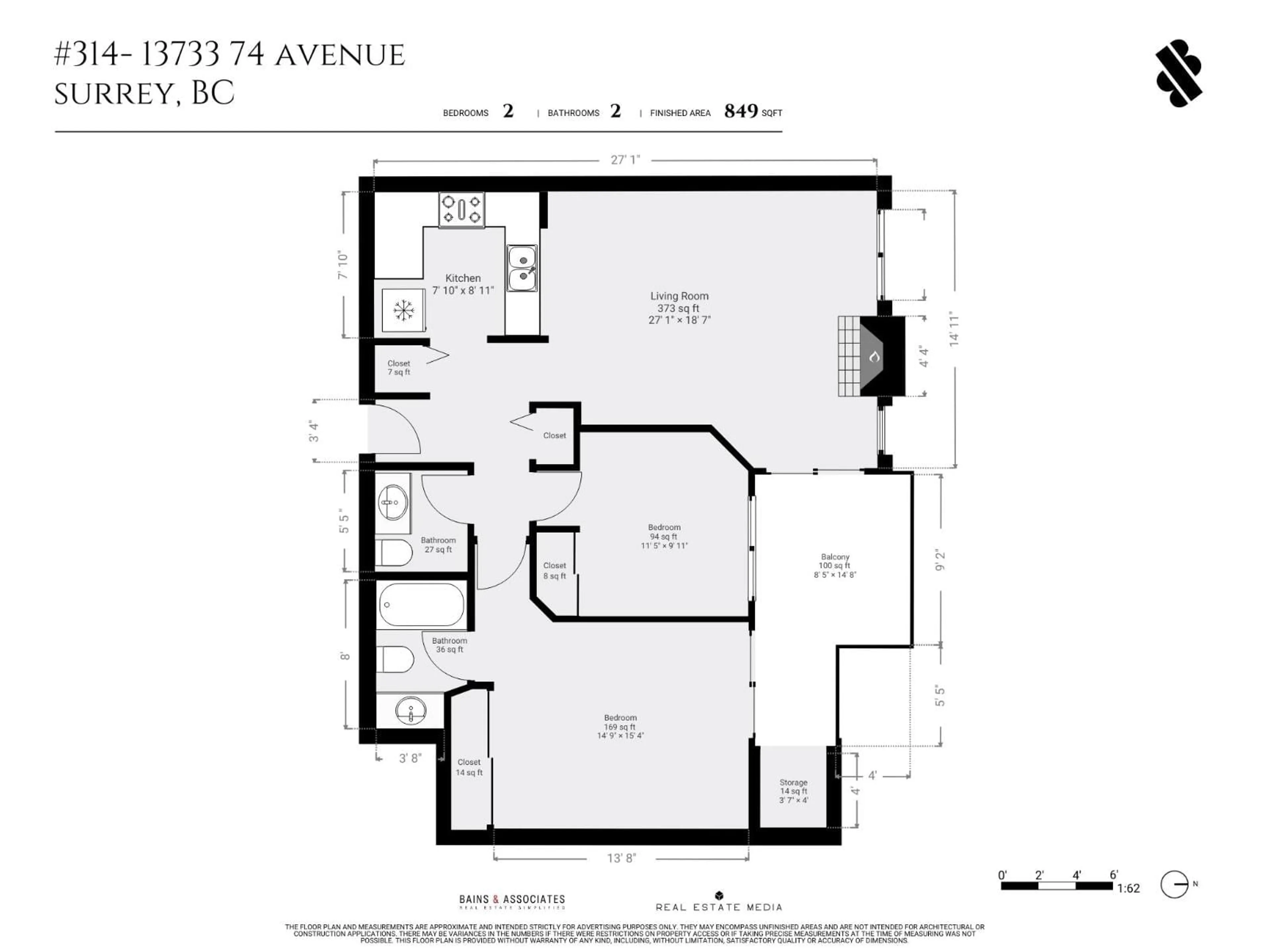 Floor plan for 305 - 13733 74, Surrey British Columbia V3W1B8