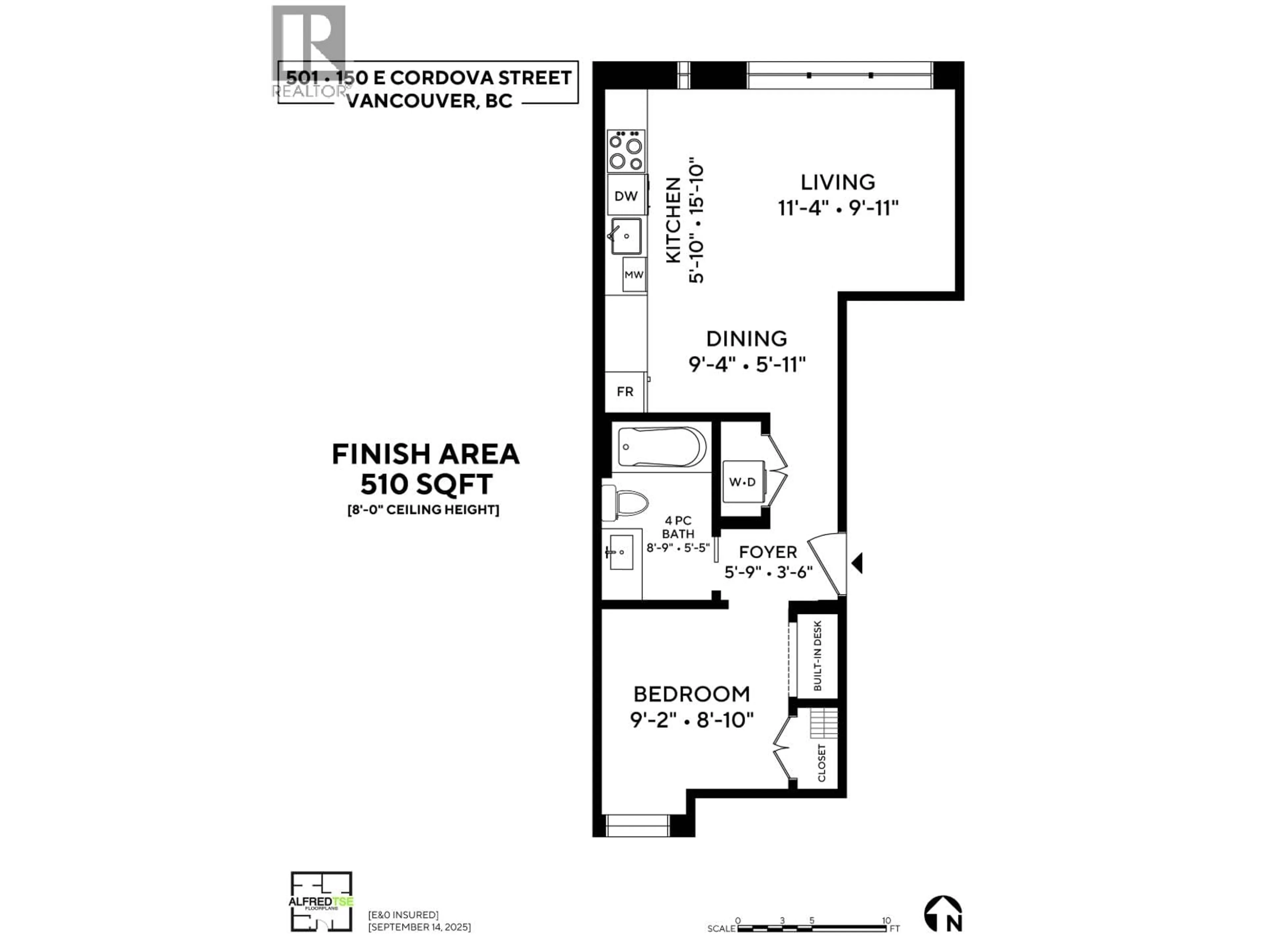 Floor plan for 501 - 150 CORDOVA STREET, Vancouver British Columbia V6A1K9