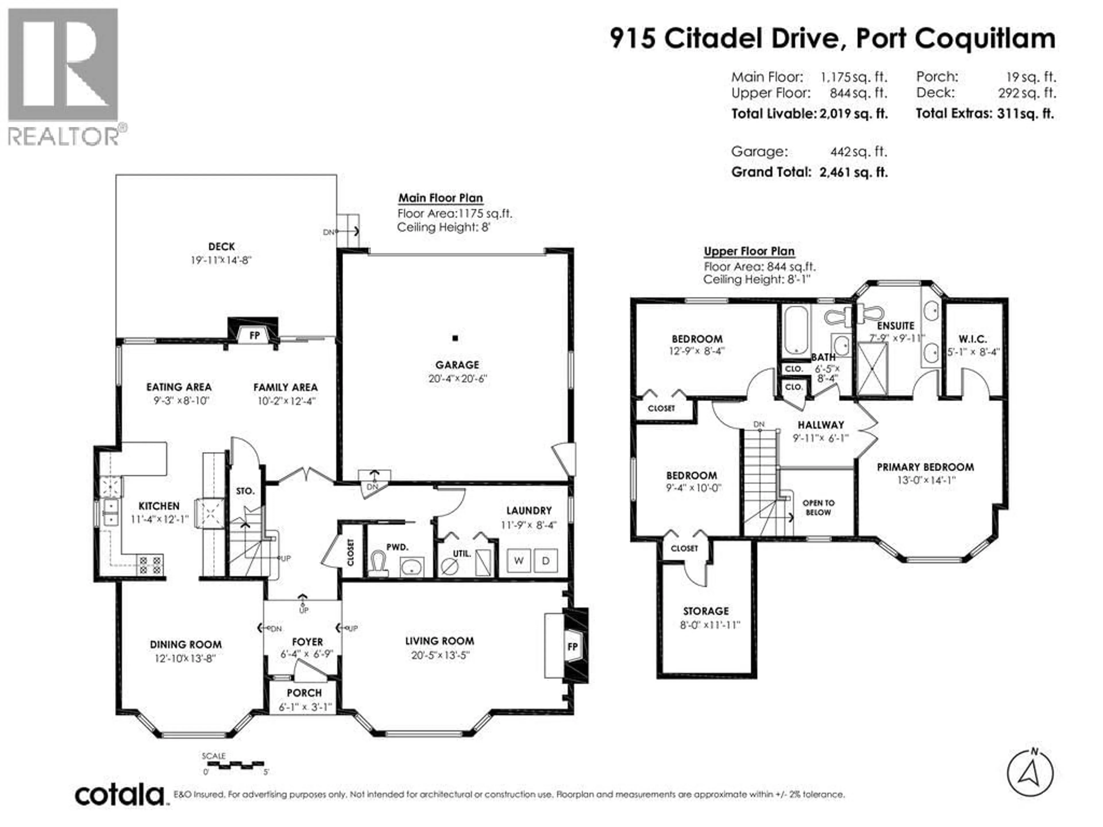 Floor plan for 915 CITADEL DRIVE, Port Coquitlam British Columbia V3C5J2