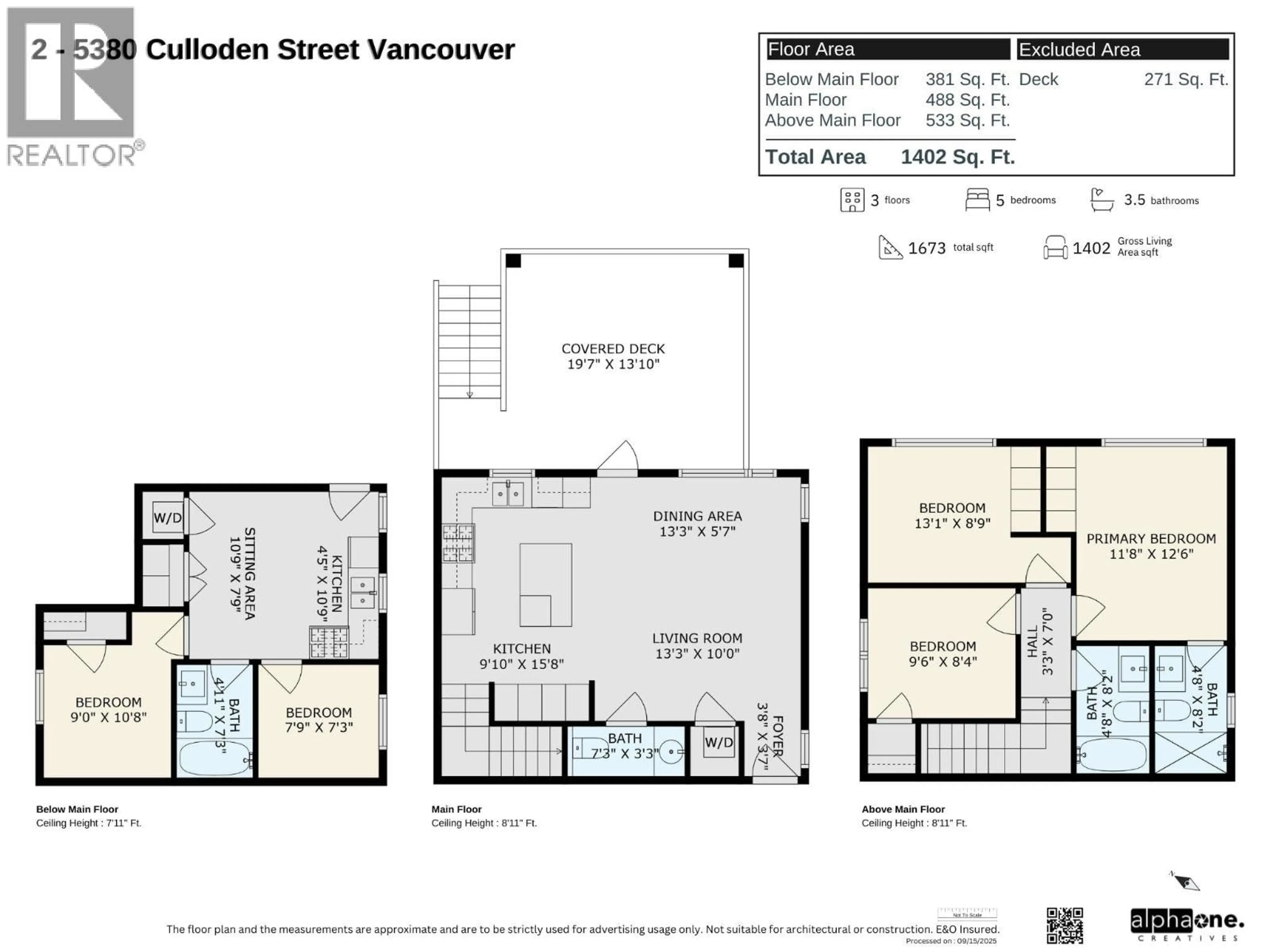 Floor plan for 2 - 5380 CULLODEN STREET, Vancouver British Columbia V5W3R6