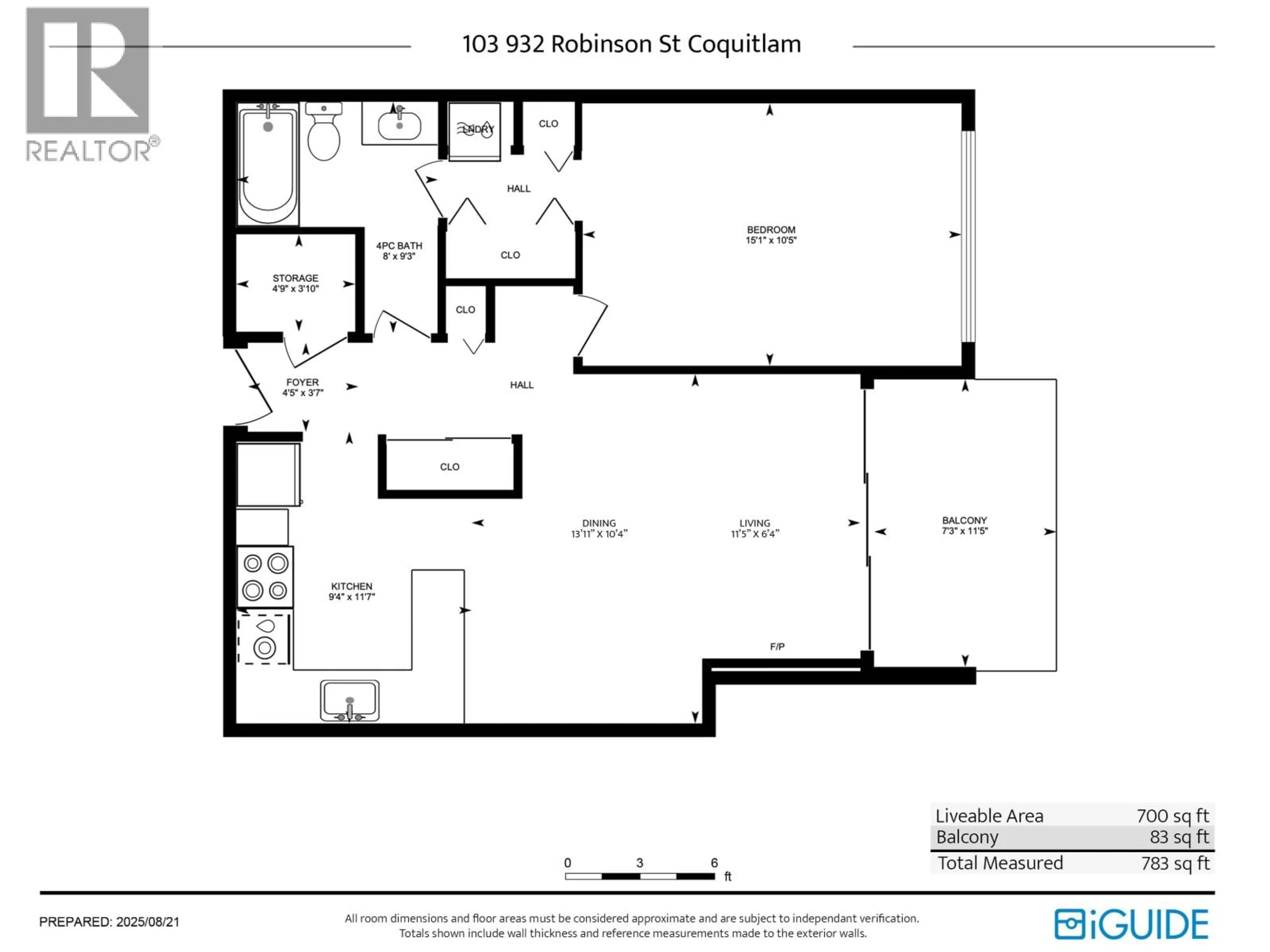 Floor plan for 103 - 932 ROBINSON STREET, Coquitlam British Columbia V3J7R8