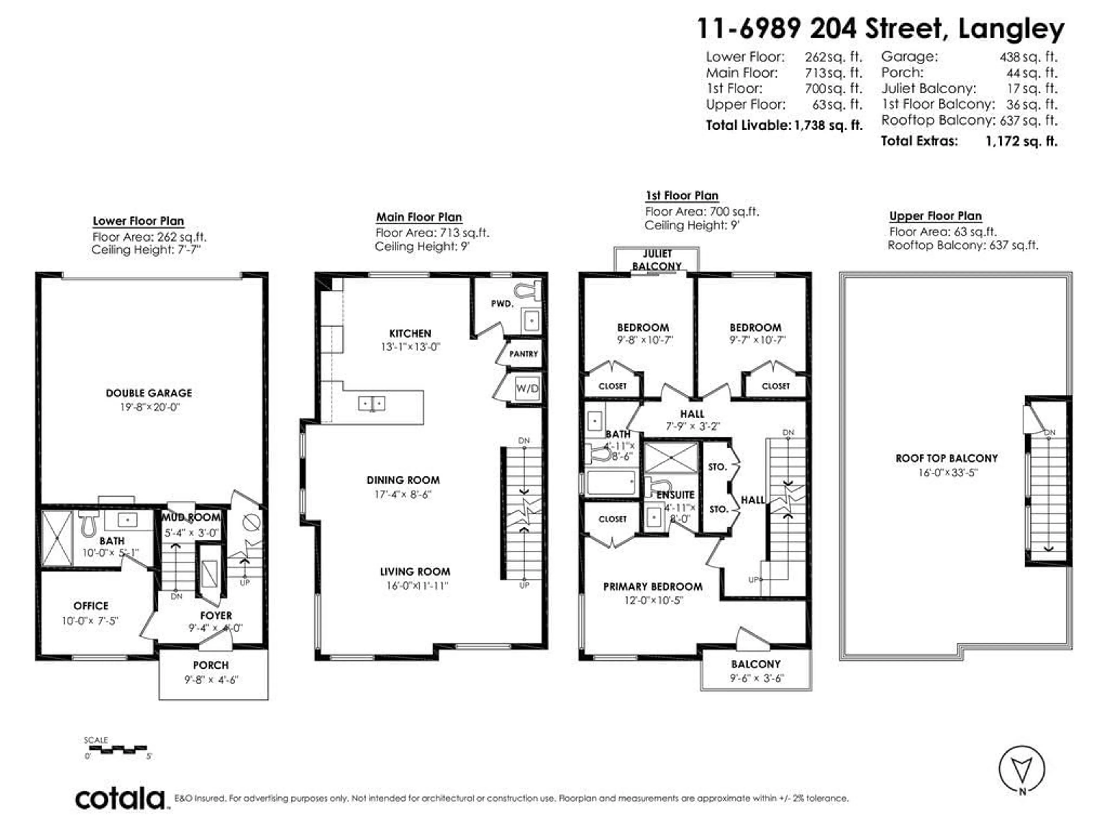 Floor plan for 11 - 6983 204, Langley British Columbia V2Y1P8
