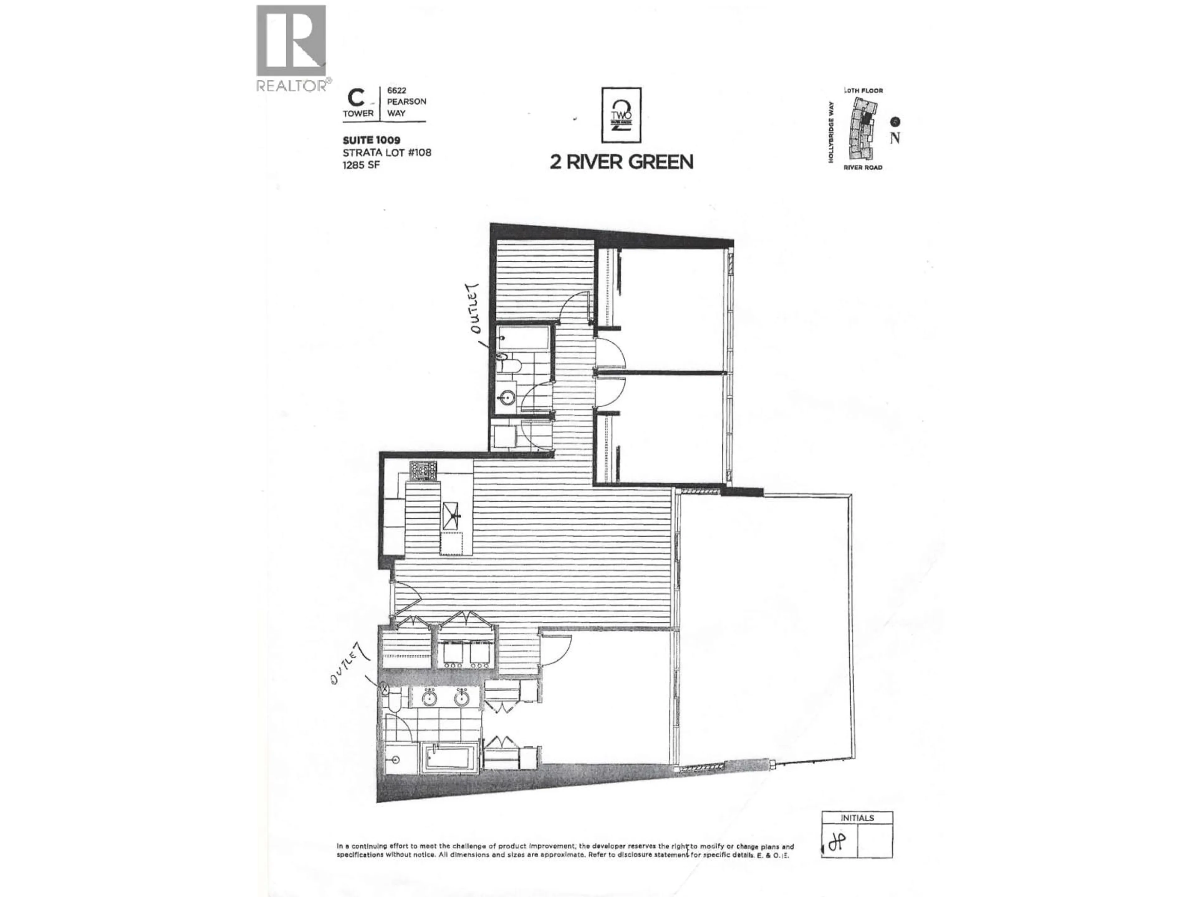 Floor plan for 1009 - 6622 PEARSON WAY, Richmond British Columbia V7C0E4