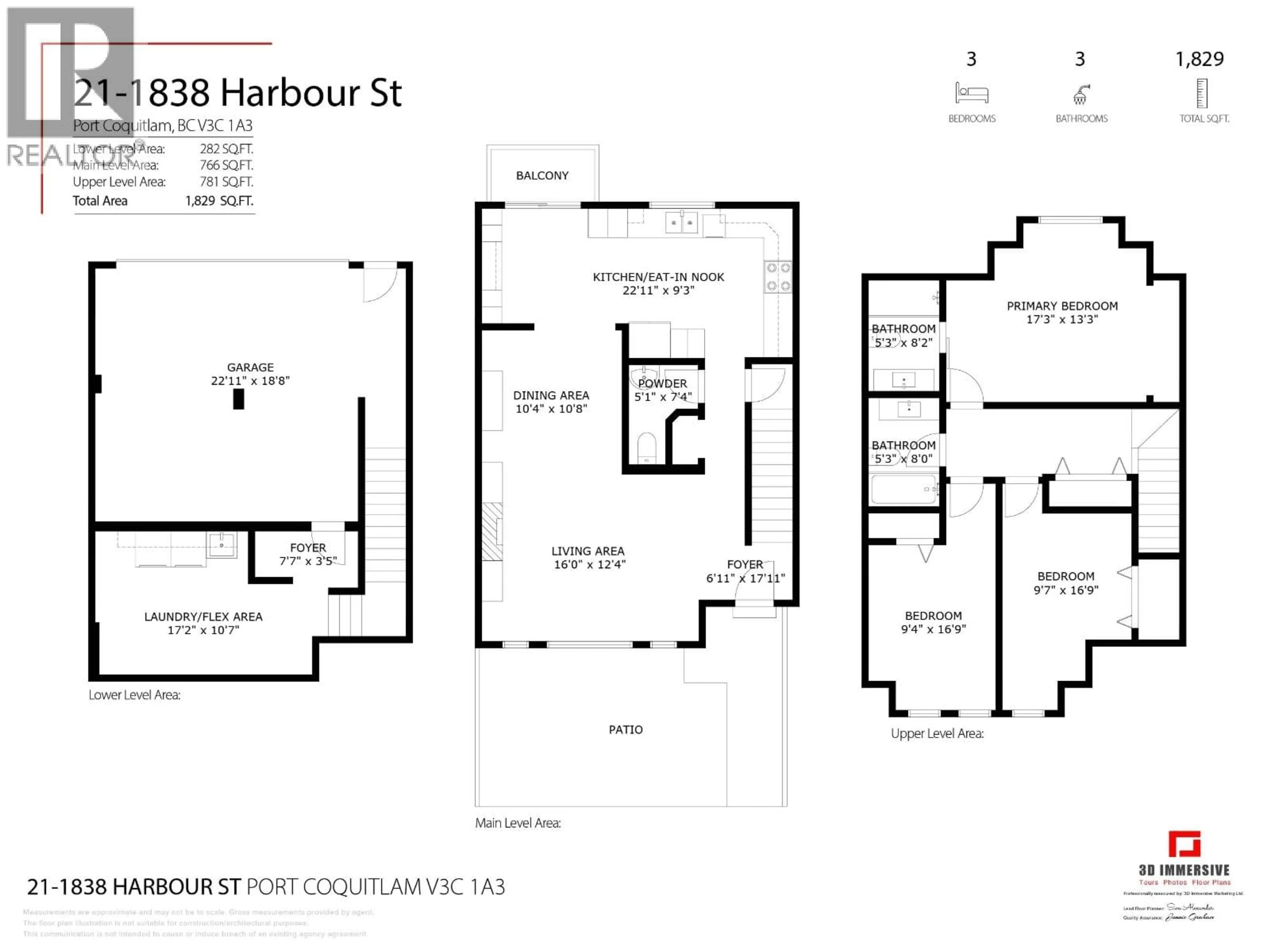 Floor plan for 21 - 1838 HARBOUR STREET, Port Coquitlam British Columbia V3C1A3