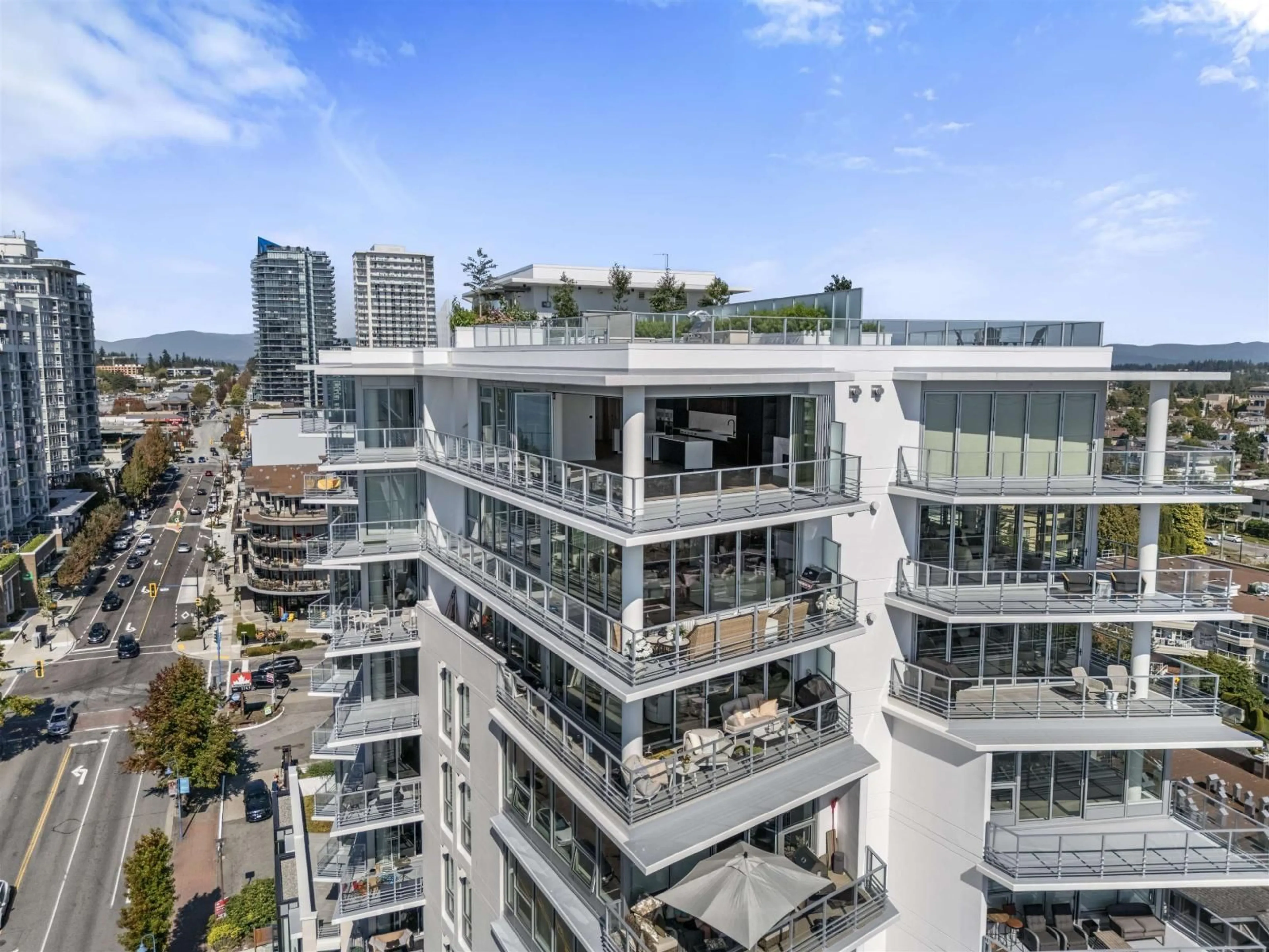 A pic from outside/outdoor area/front of a property/back of a property/a pic from drone, city buildings view from balcony for 1302 - 1342 JOHNSTON, White Rock British Columbia V4B0C7