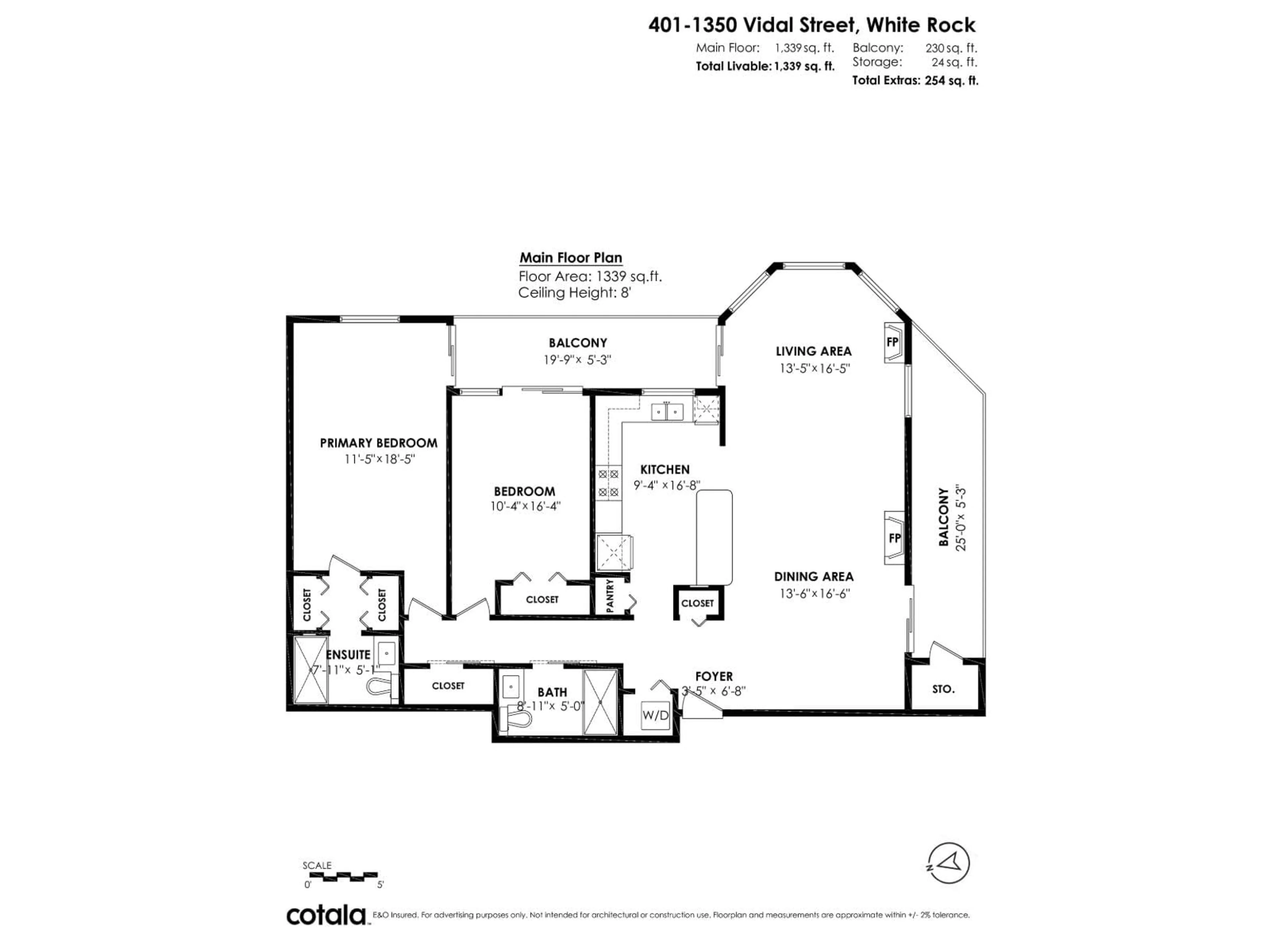 Floor plan for 401 - 1350 VIDAL, White Rock British Columbia V4B5G6