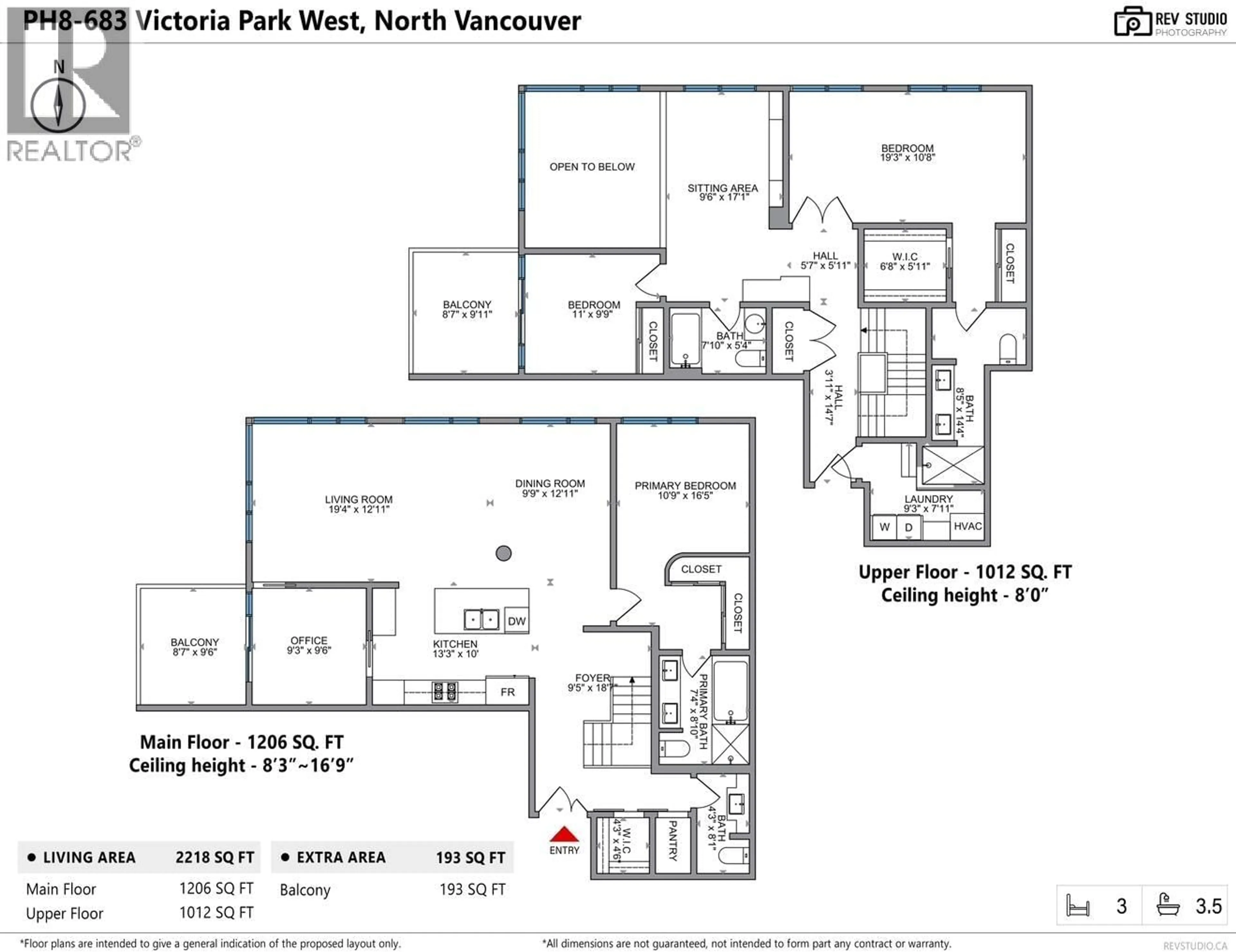 Floor plan for PH8 - 683 VICTORIA PARK, North Vancouver British Columbia V7M0A2