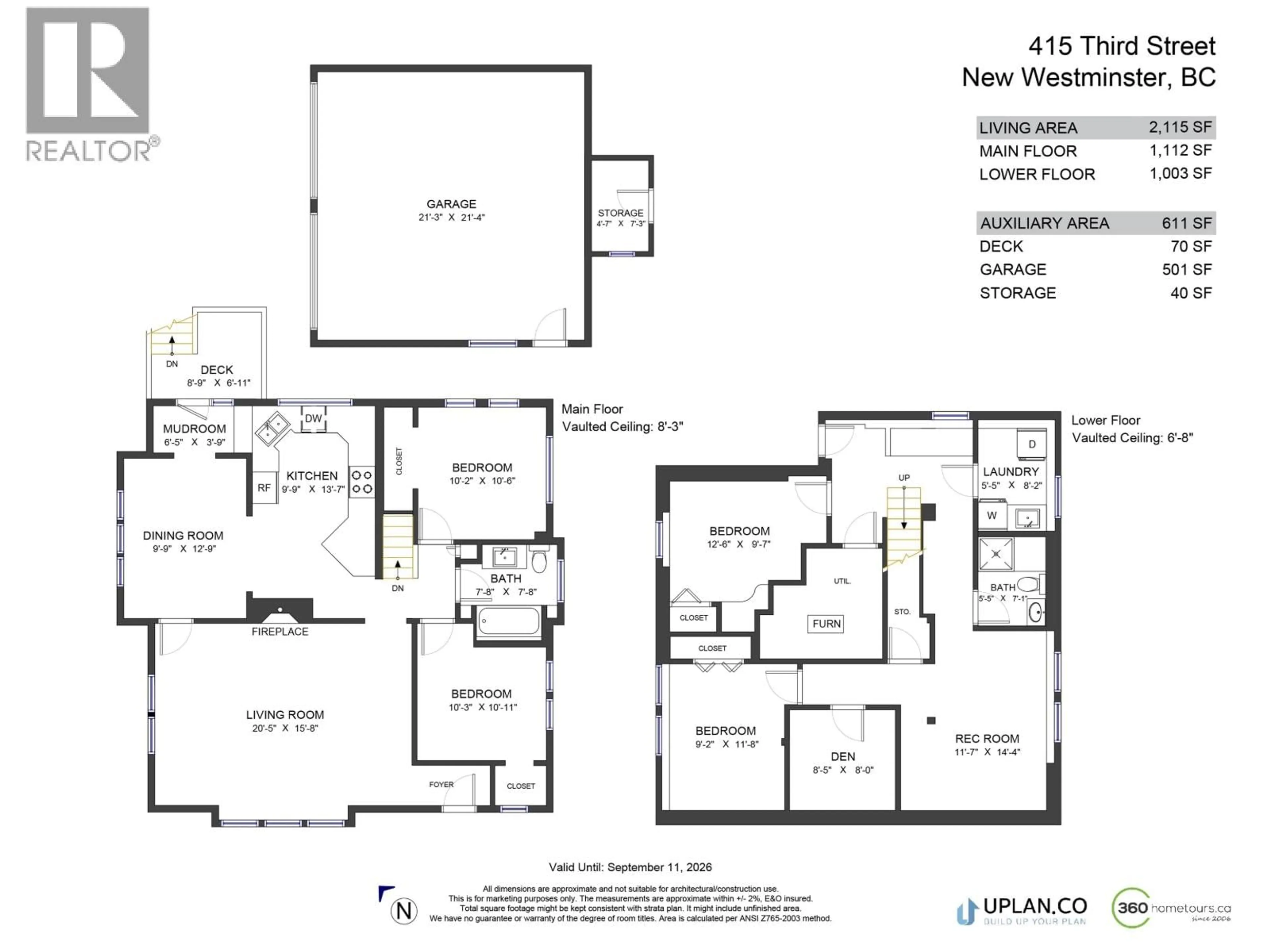 Floor plan for 415 THIRD STREET, New Westminster British Columbia V3L2S3