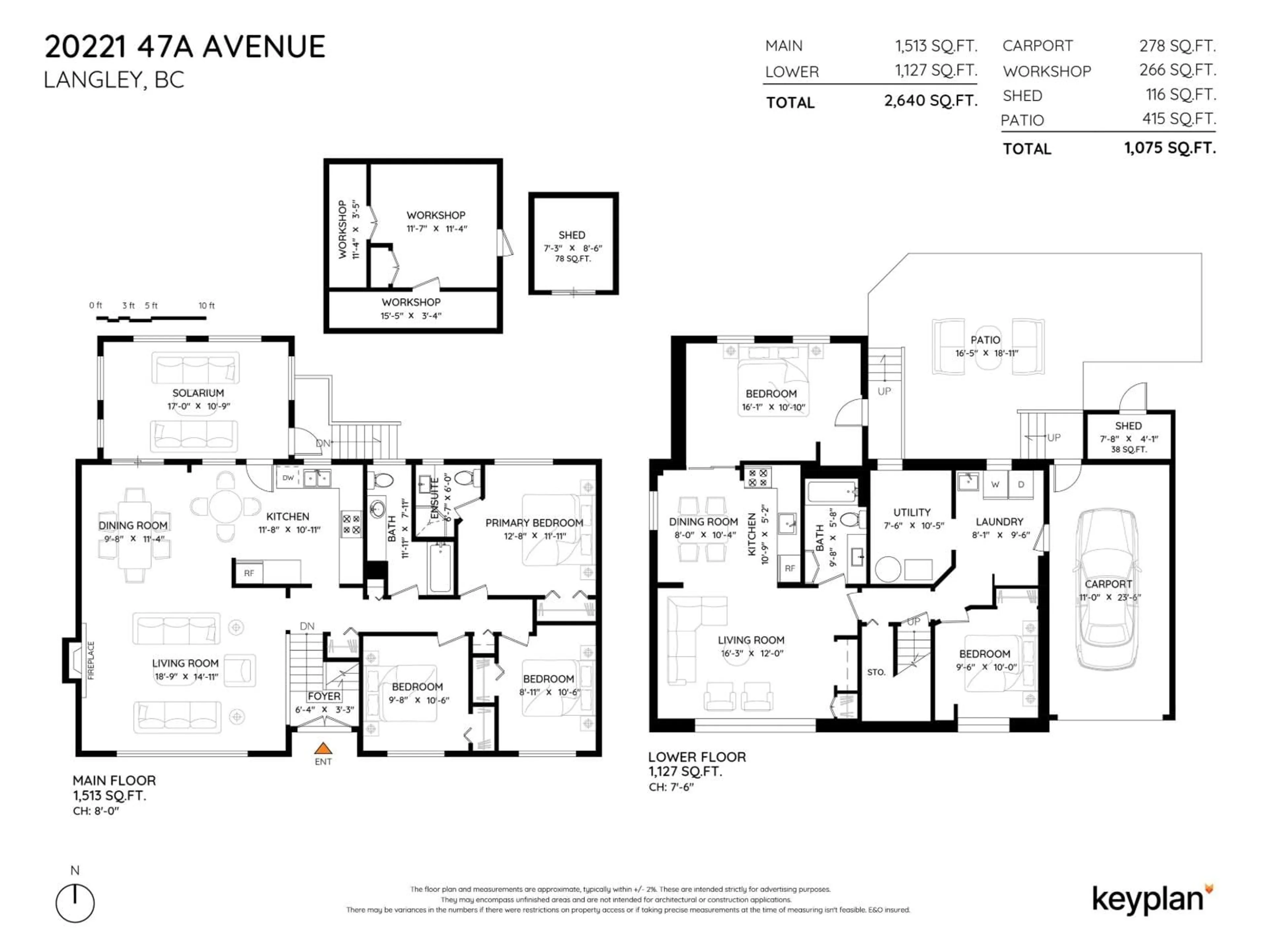 Floor plan for 20221 47A, Langley British Columbia V3A5K9