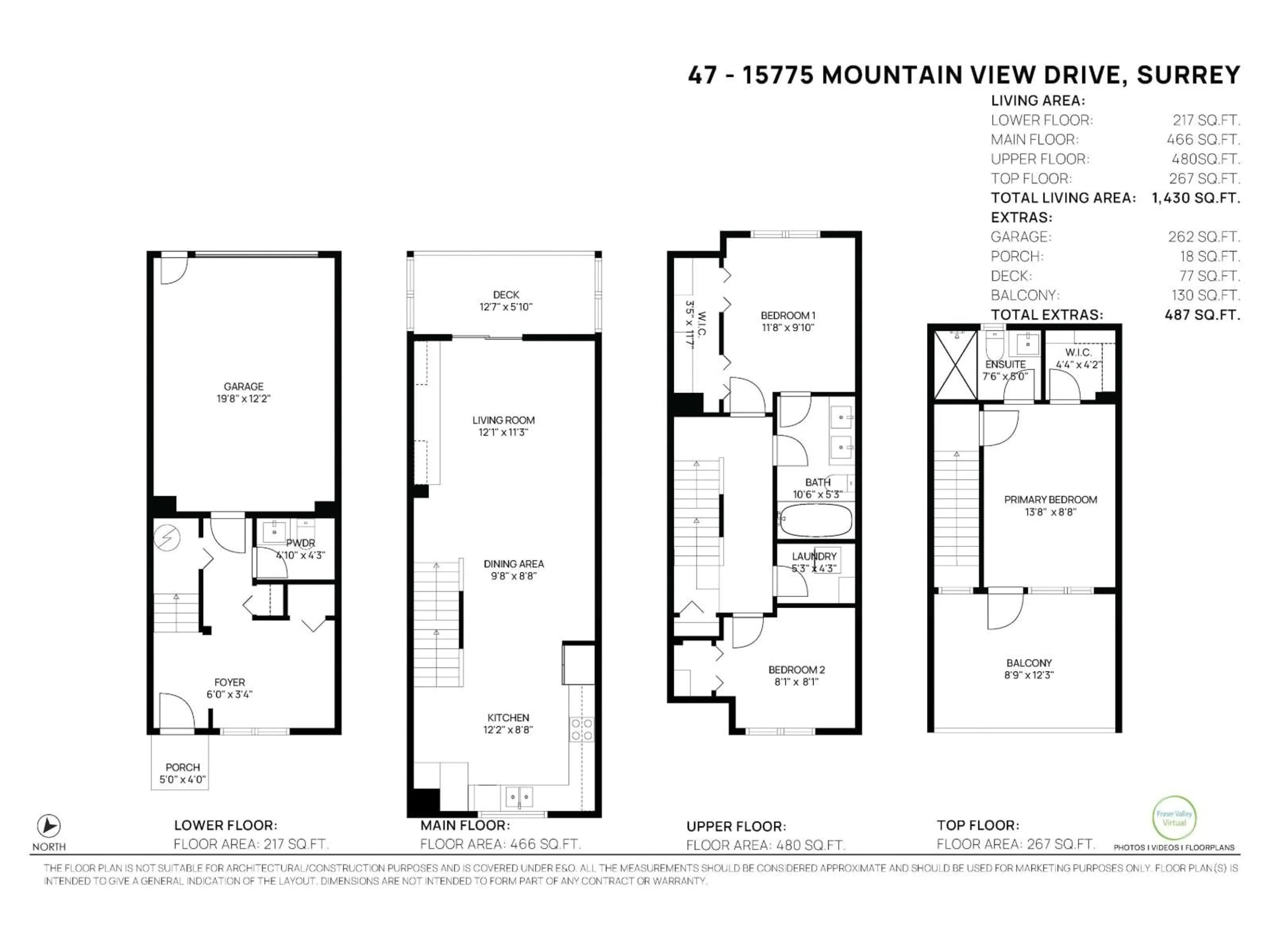 Floor plan for 47 - 15775 MOUNTAIN VIEW, Surrey British Columbia V3Z0W7