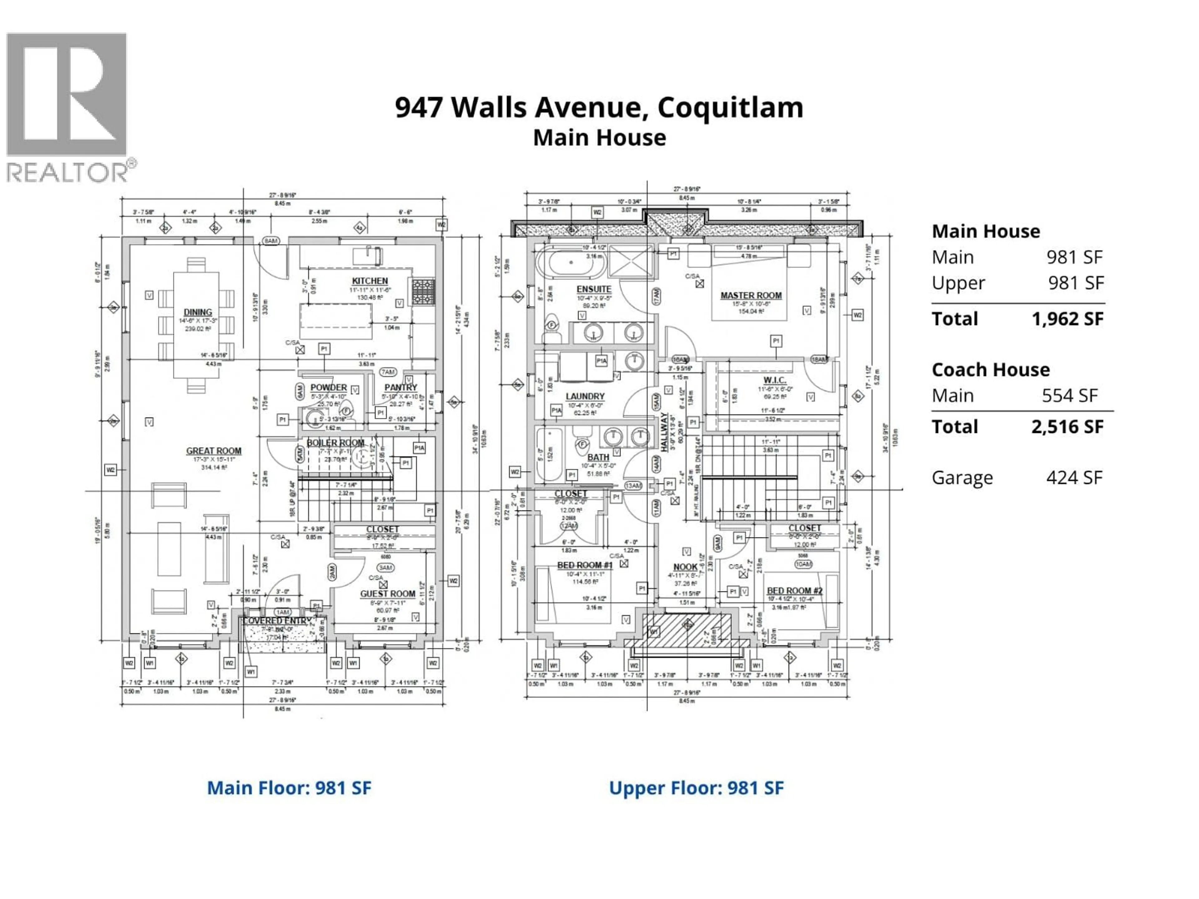Floor plan for 947 WALLS AVENUE, Coquitlam British Columbia V3K2T2