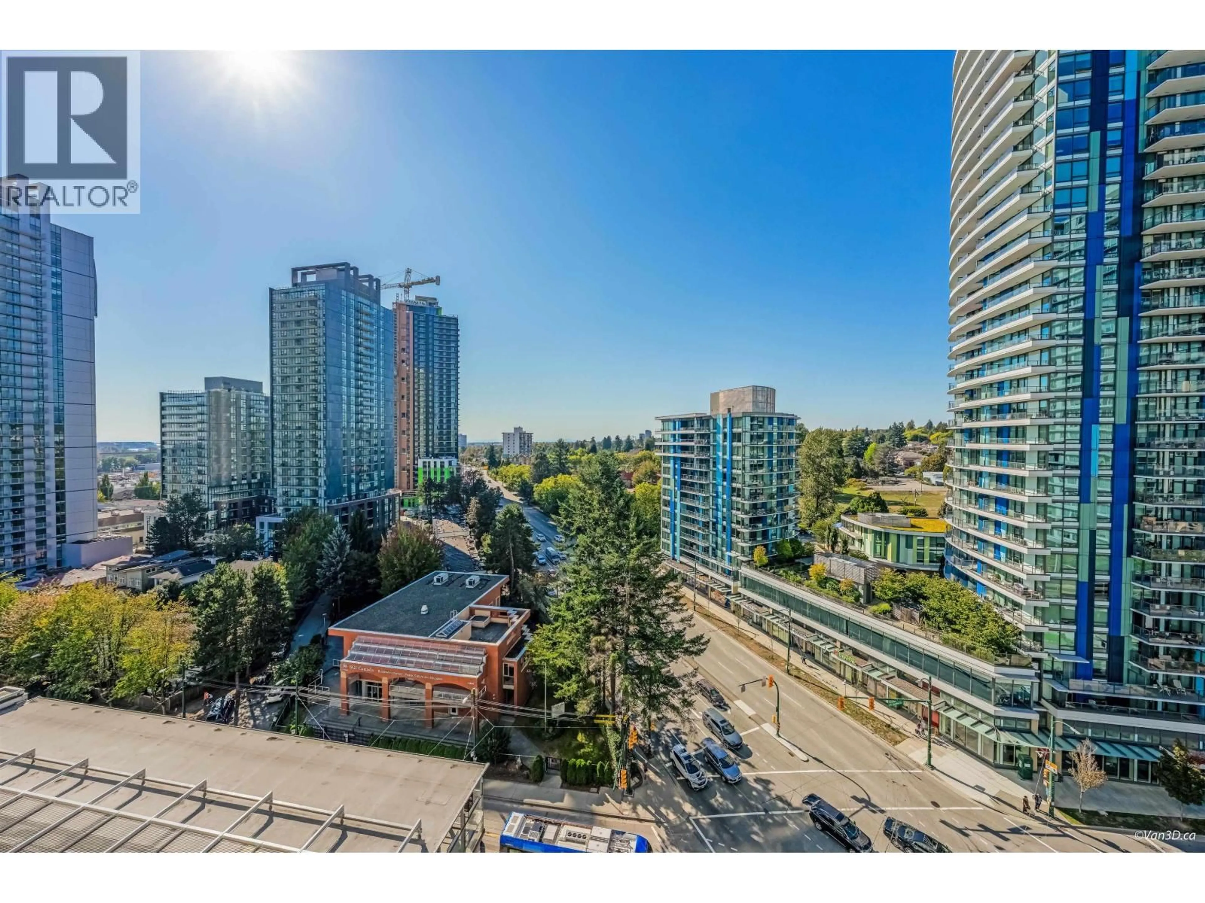 A pic from outside/outdoor area/front of a property/back of a property/a pic from drone, city buildings view from balcony for 1205 - 488 MARINE DRIVE, Vancouver British Columbia V5X0C6