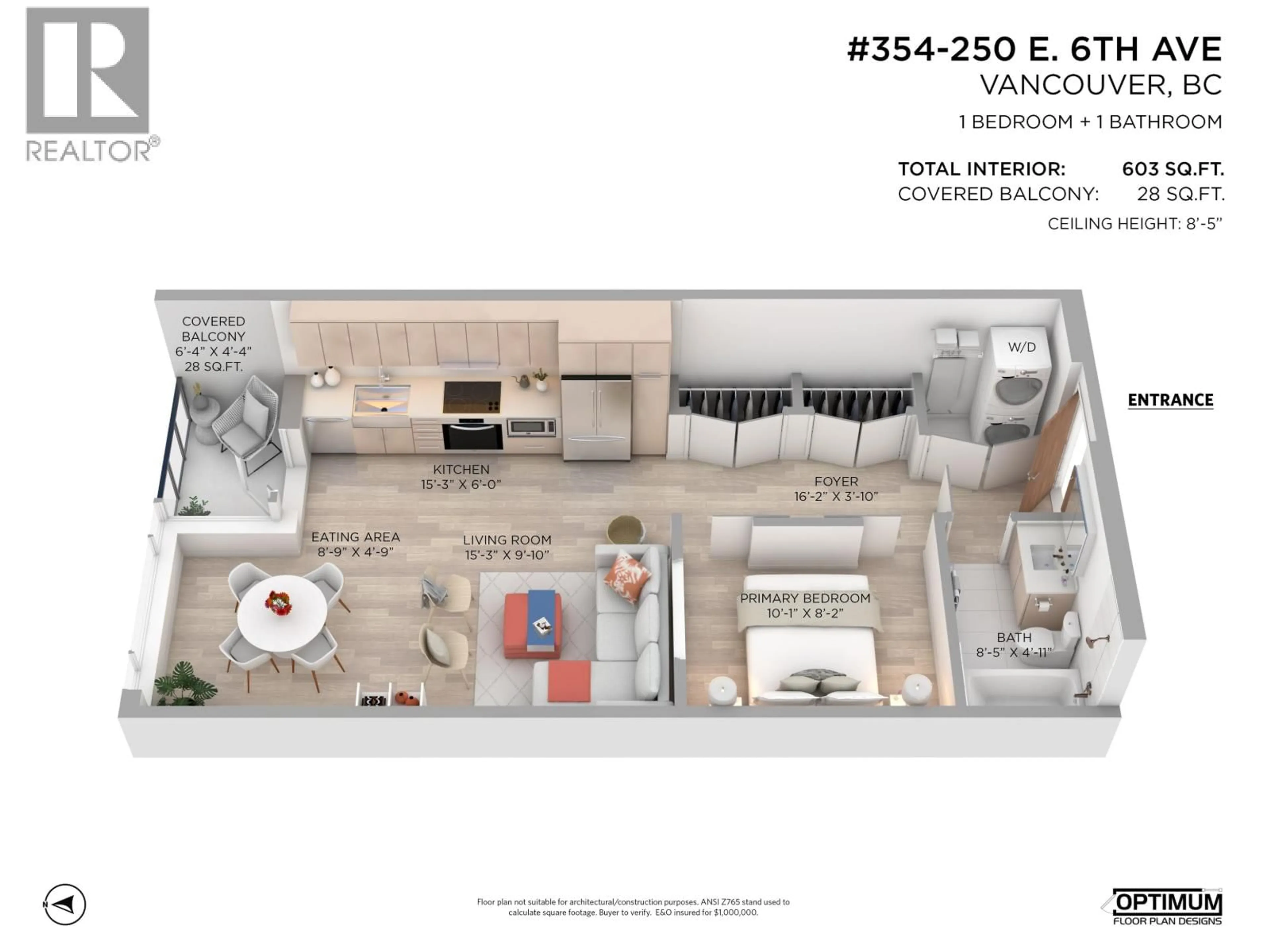 Floor plan for 354 - 250 6 AVENUE, Vancouver British Columbia V5T0B7