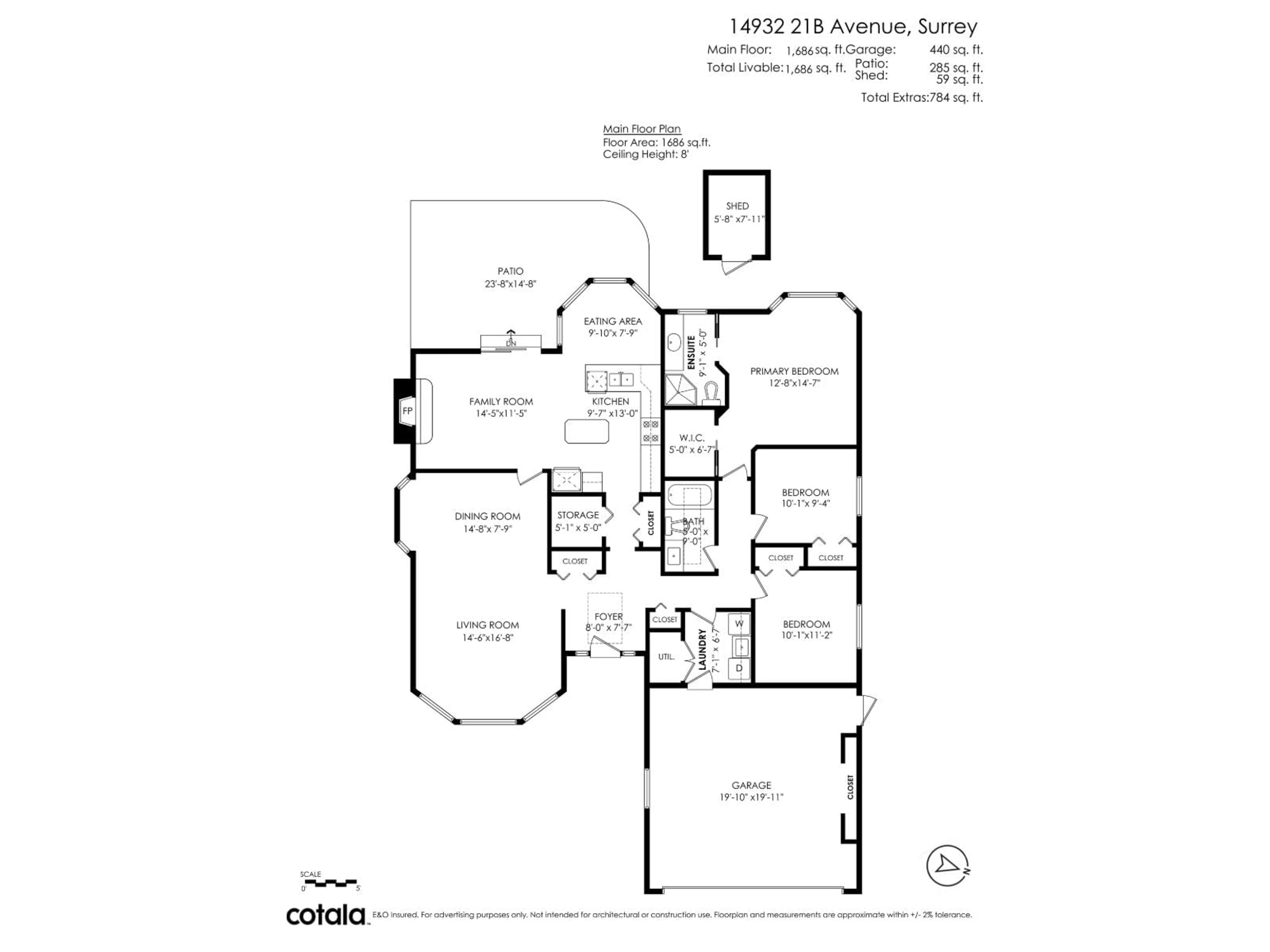 Floor plan for 14932 21B, Surrey British Columbia V4A8Z7