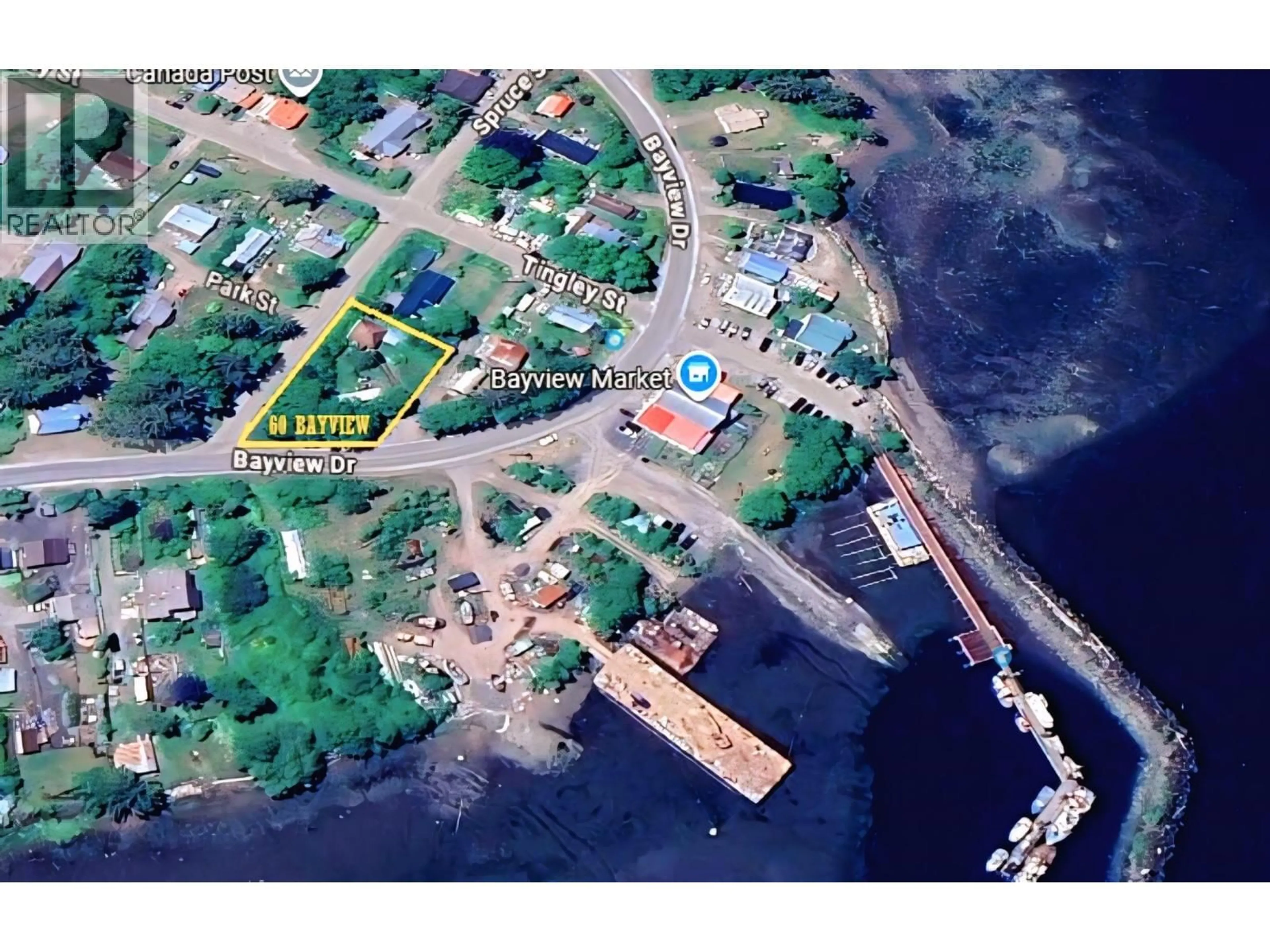 A pic from outside/outdoor area/front of a property/back of a property/a pic from drone, water/lake/river/ocean view for 60 BAYVIEW DRIVE, Port Clements British Columbia V0T1R0