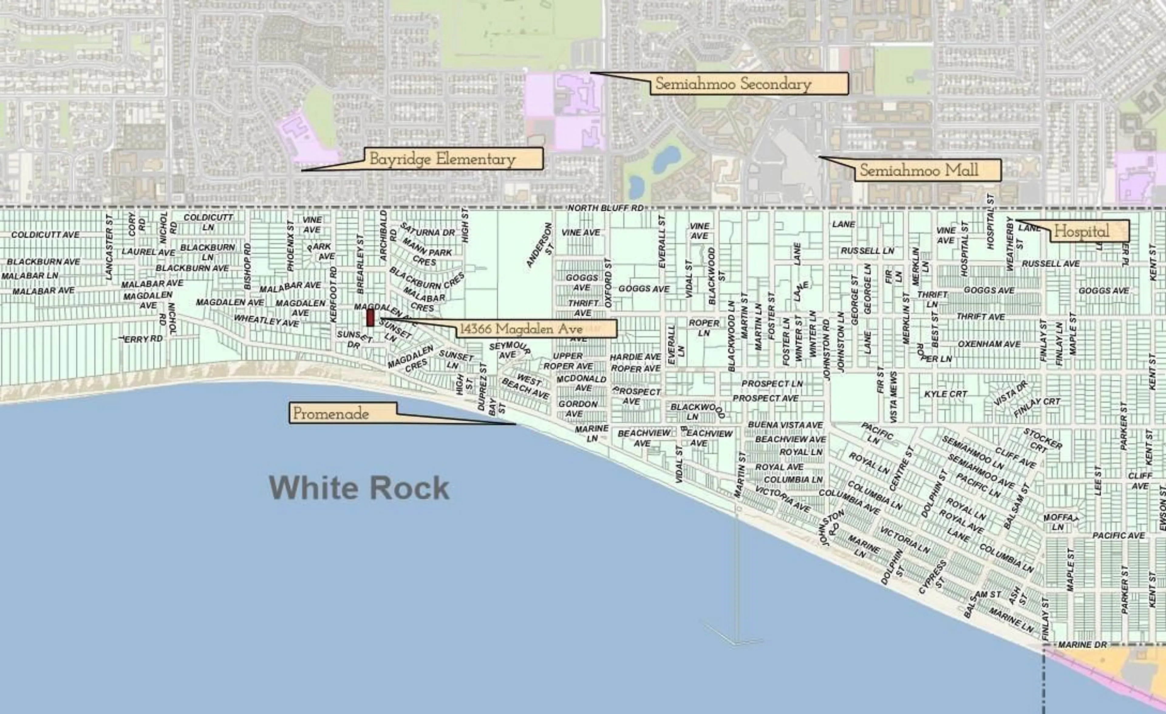 Picture of a map for 14366 MAGDALEN, White Rock British Columbia V4B2X3