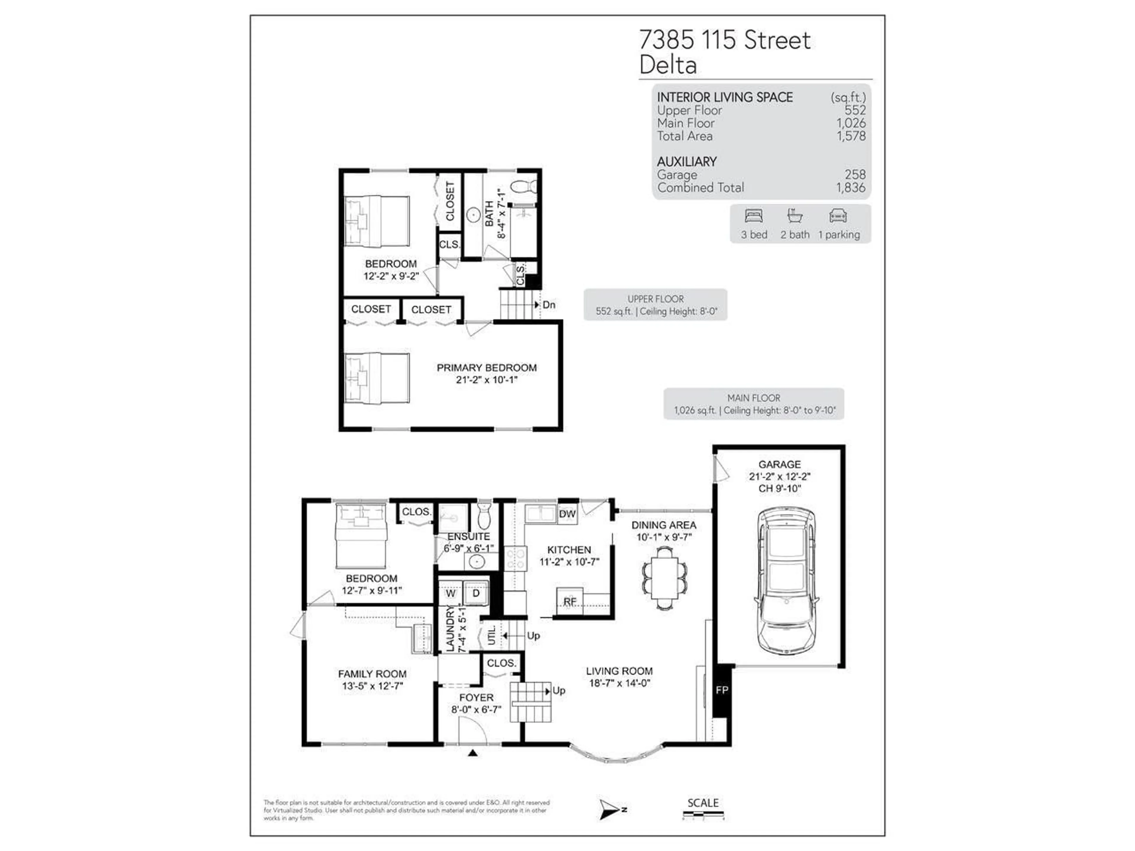 Floor plan for 7385 115, Delta British Columbia V4C5M6