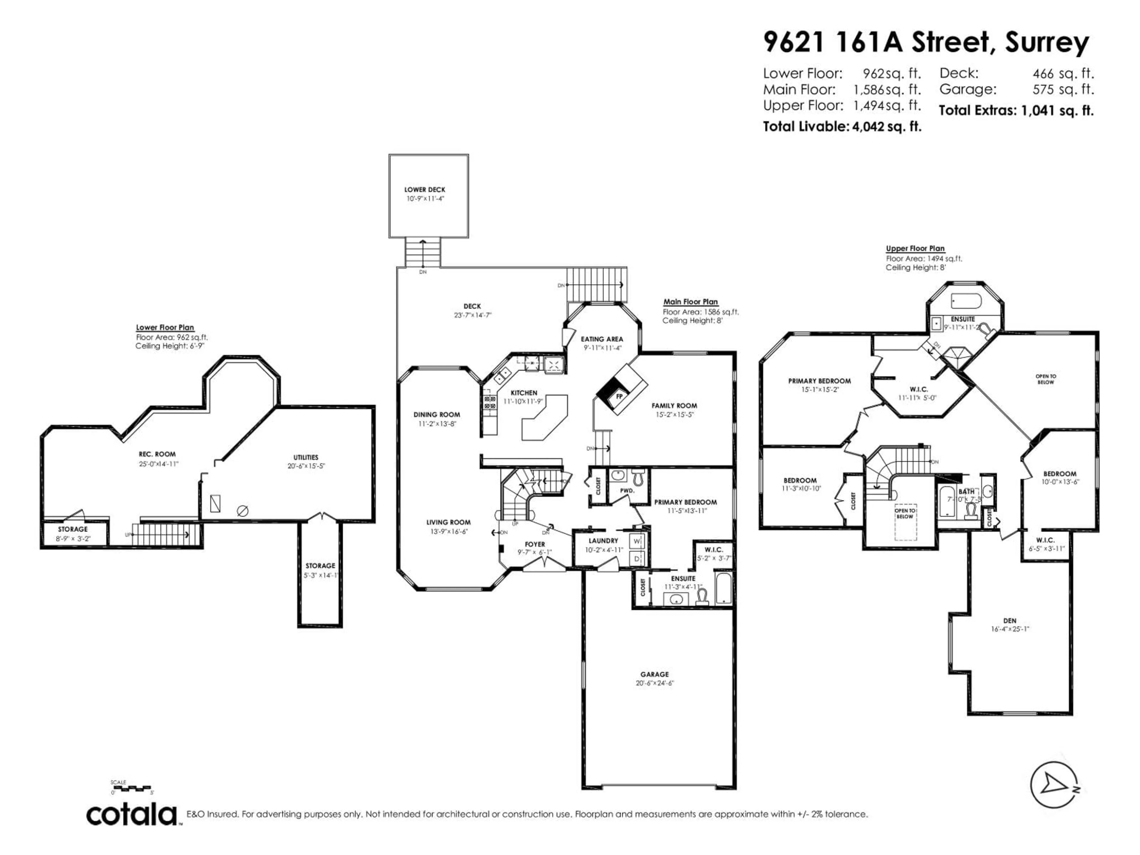 Floor plan for 9621 161A, Surrey British Columbia V4N2E8