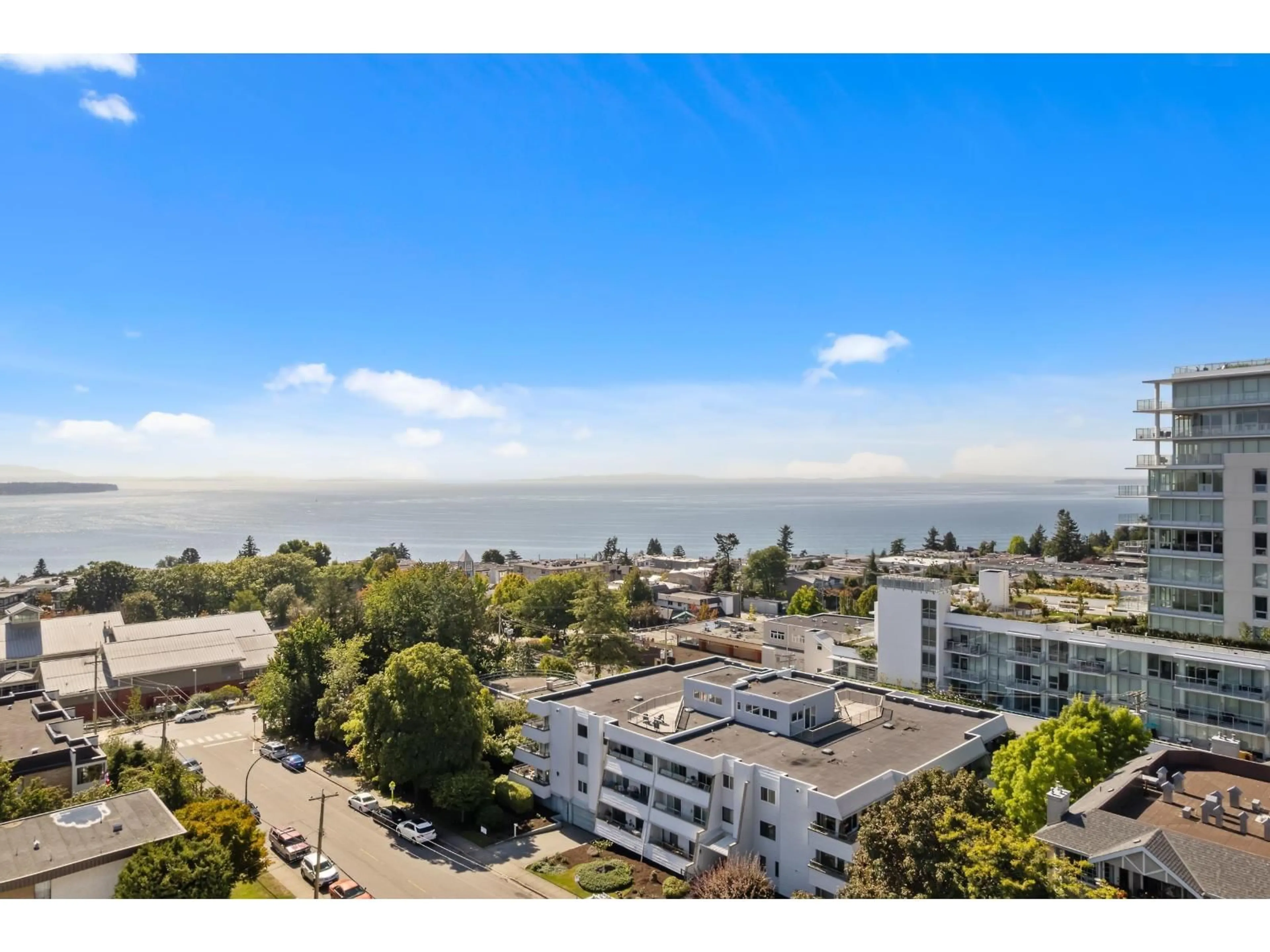A pic from outside/outdoor area/front of a property/back of a property/a pic from drone, water/lake/river/ocean view for 111 - 1341 GEORGE, White Rock British Columbia V4B4A1