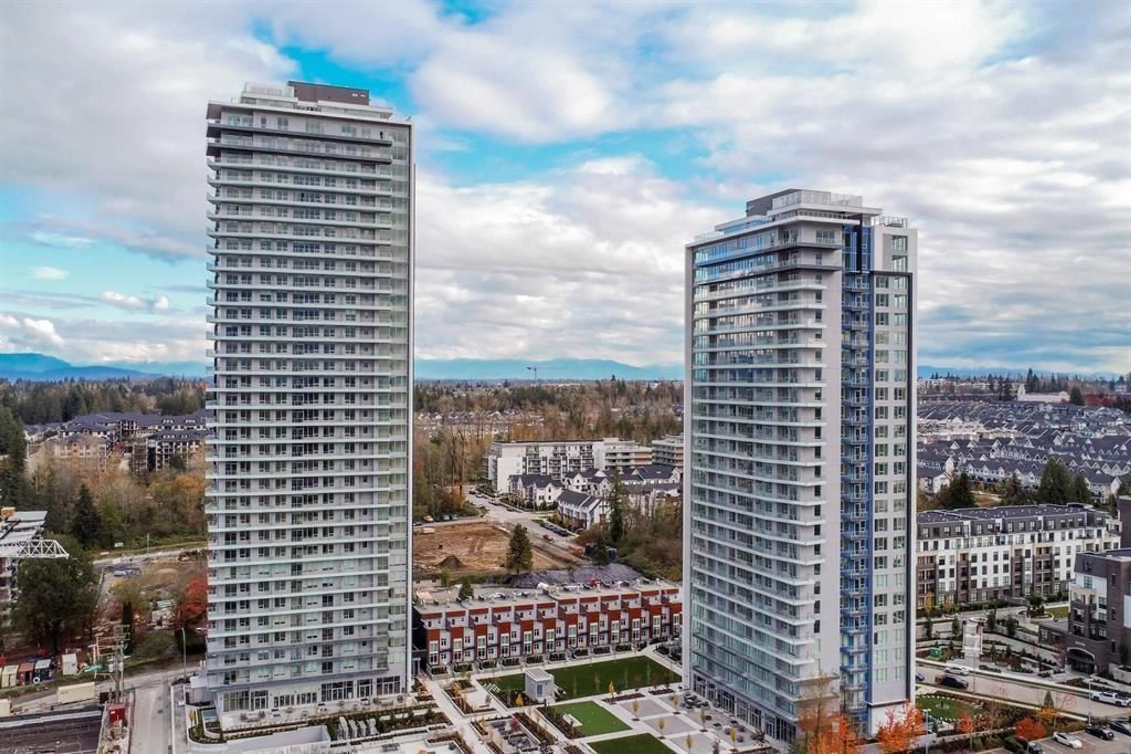 A pic from outside/outdoor area/front of a property/back of a property/a pic from drone, city buildings view from balcony for 3306 - 8551 201, Langley British Columbia V2Y3Y4