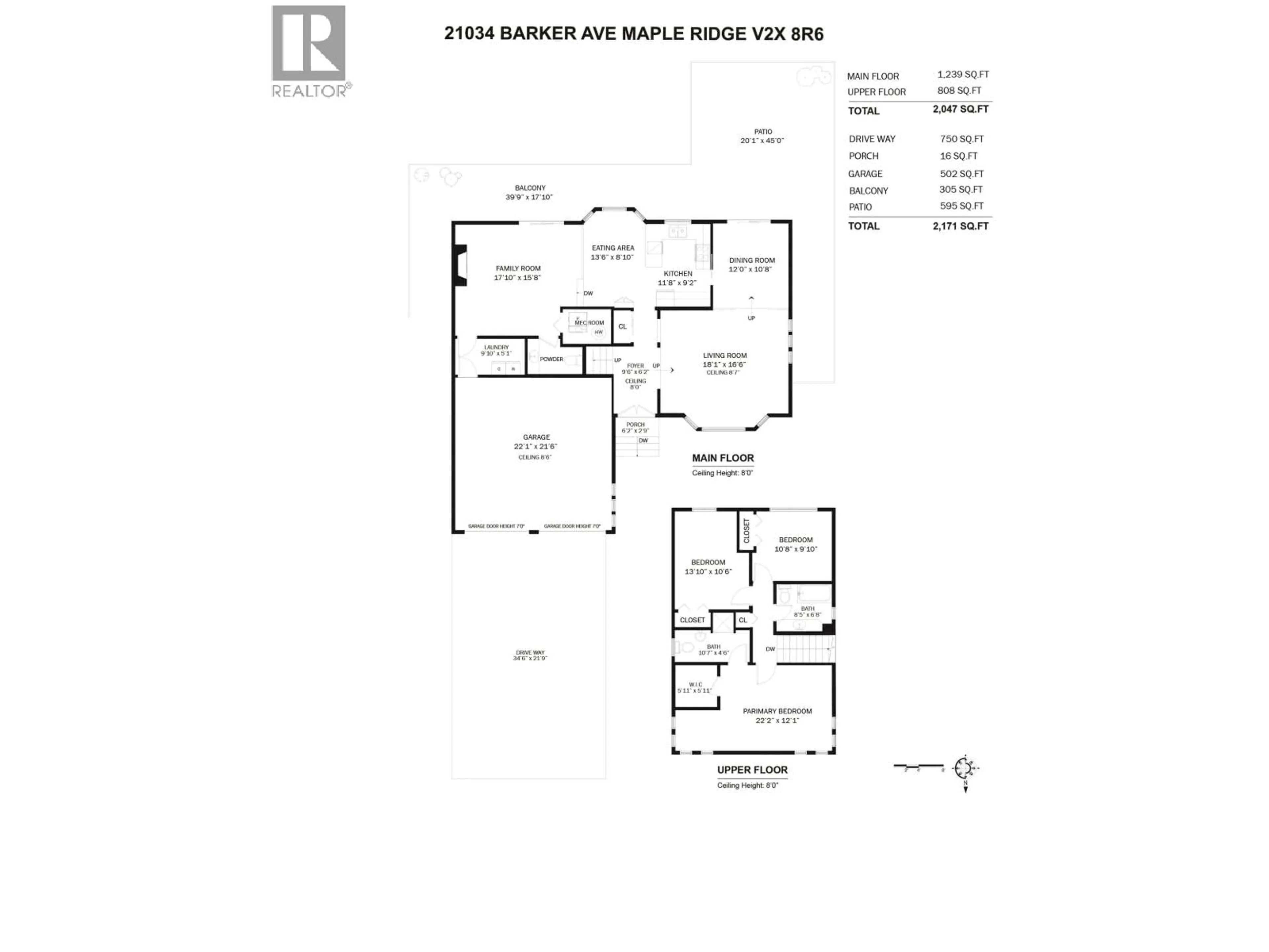 Floor plan for 21034 BARKER AVENUE, Maple Ridge British Columbia V2X8R6