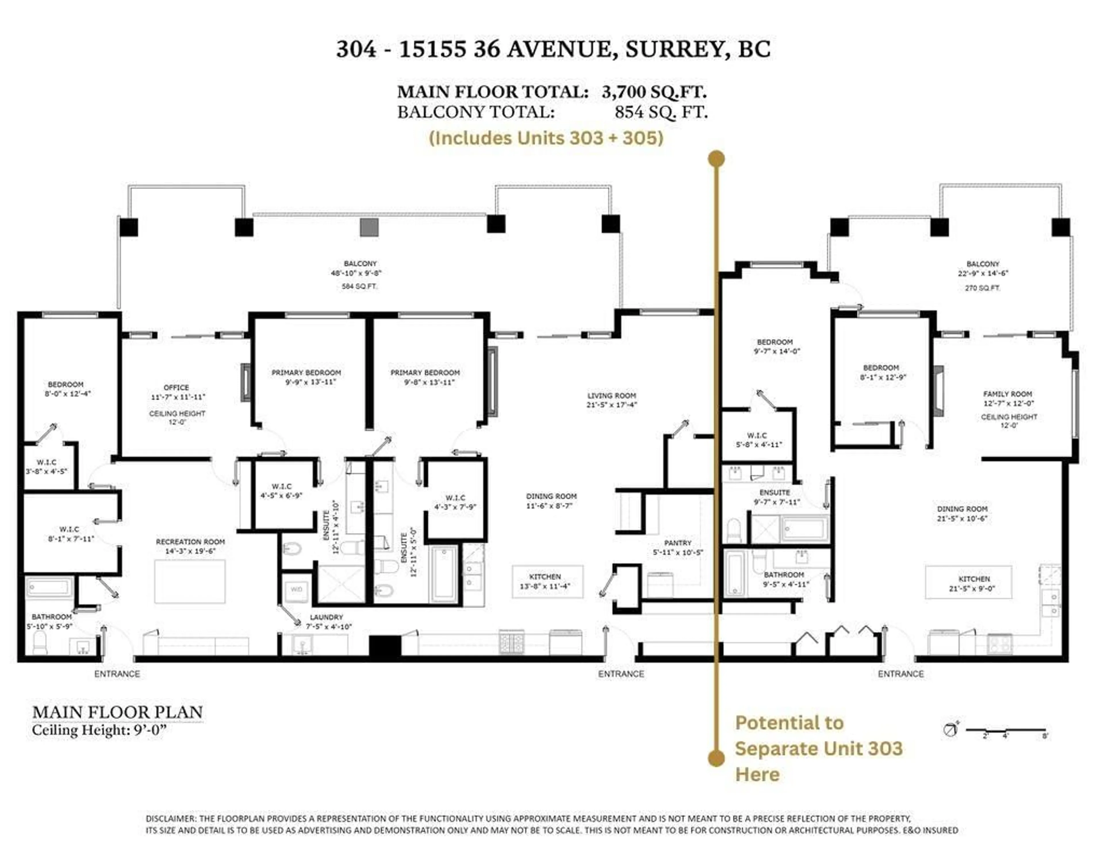 Floor plan for 304 - 15155 36, Surrey British Columbia V3Z4R3