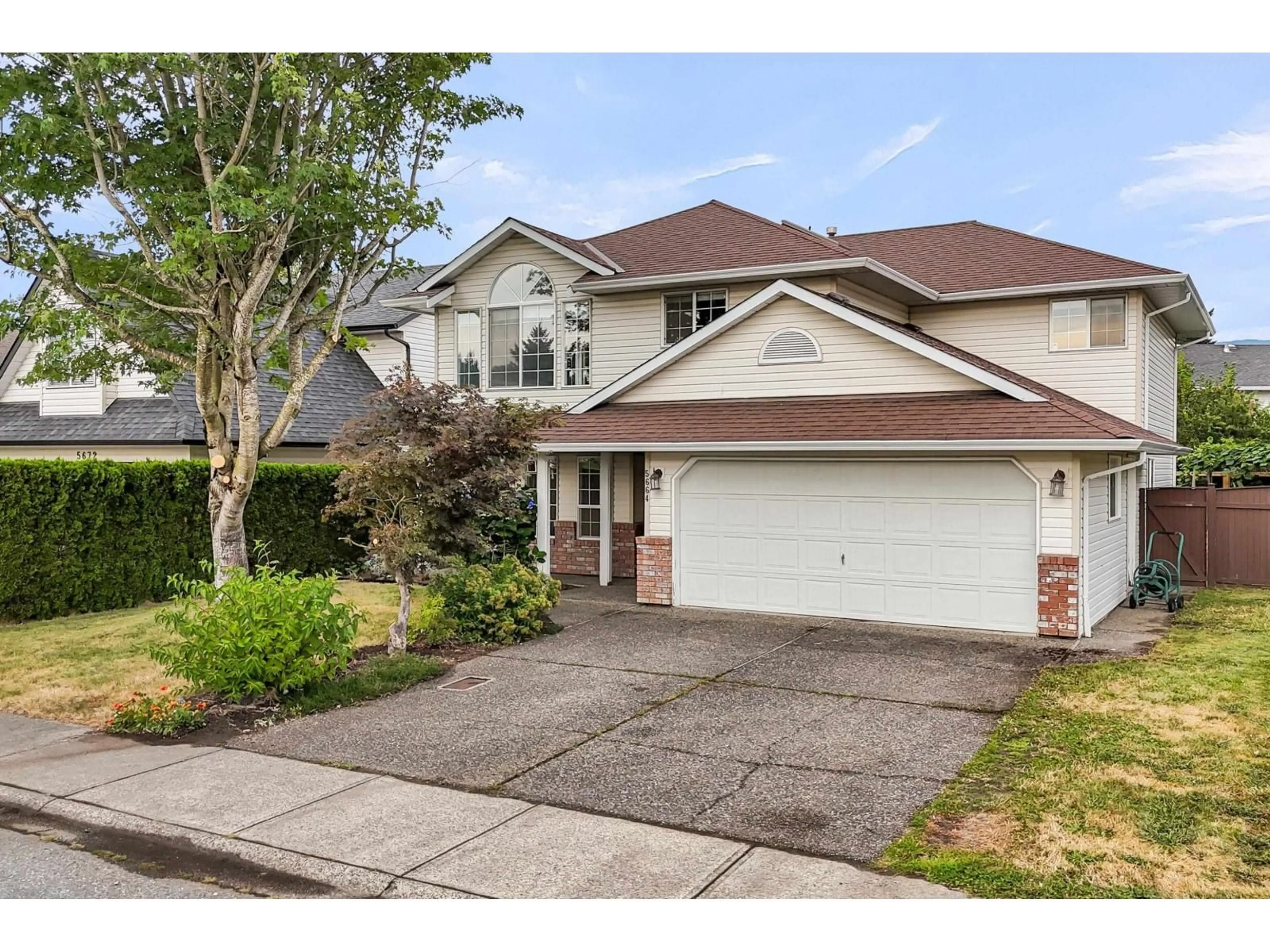 Home with vinyl exterior material, street for 5664 VILLA ROSA PLACE, Chilliwack British Columbia V2R3K6