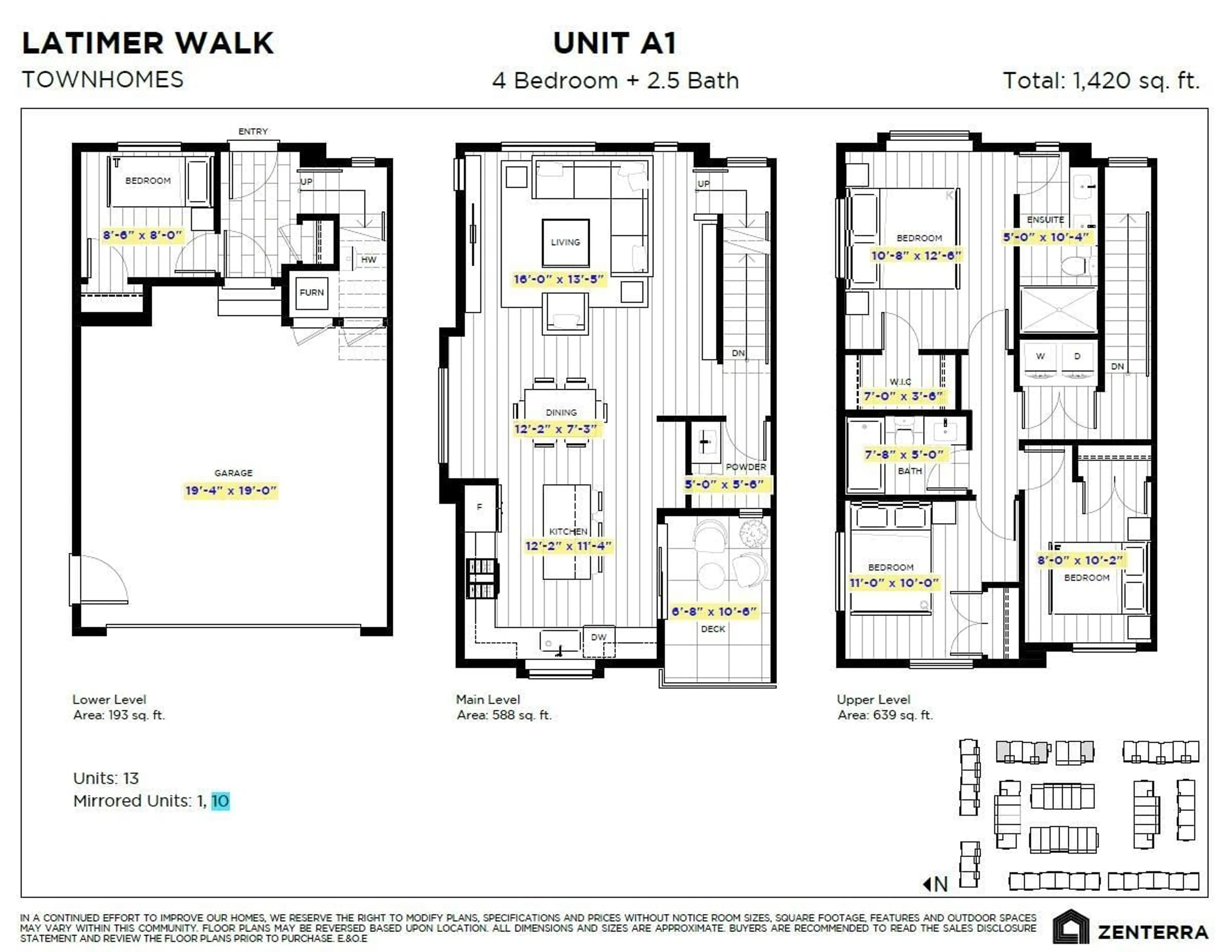 Floor plan for 10 - 7661 198B, Langley British Columbia V0V0V0