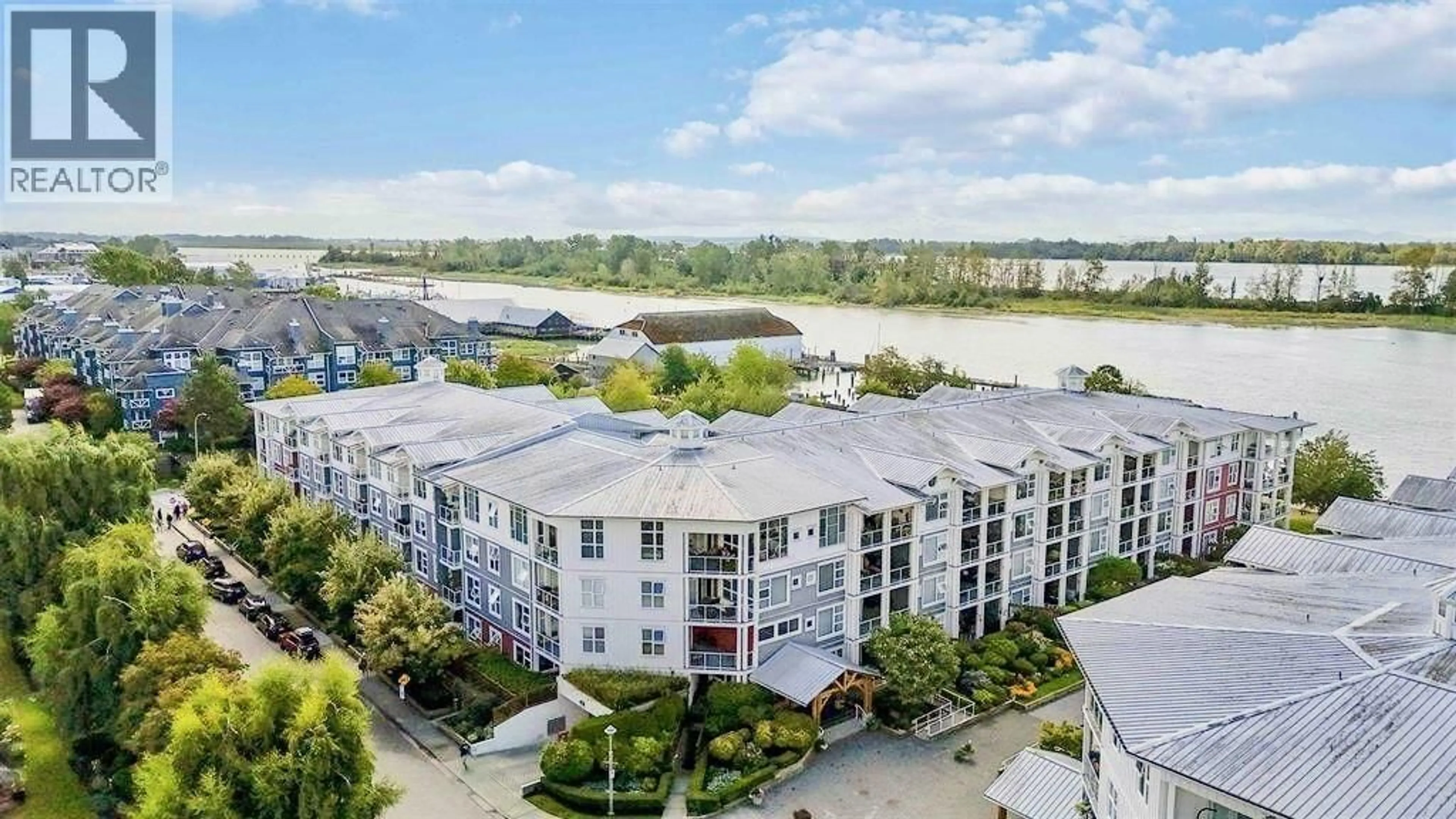 A pic from outside/outdoor area/front of a property/back of a property/a pic from drone, water/lake/river/ocean view for 208 - 4600 WESTWATER DRIVE, Richmond British Columbia V7E6S2