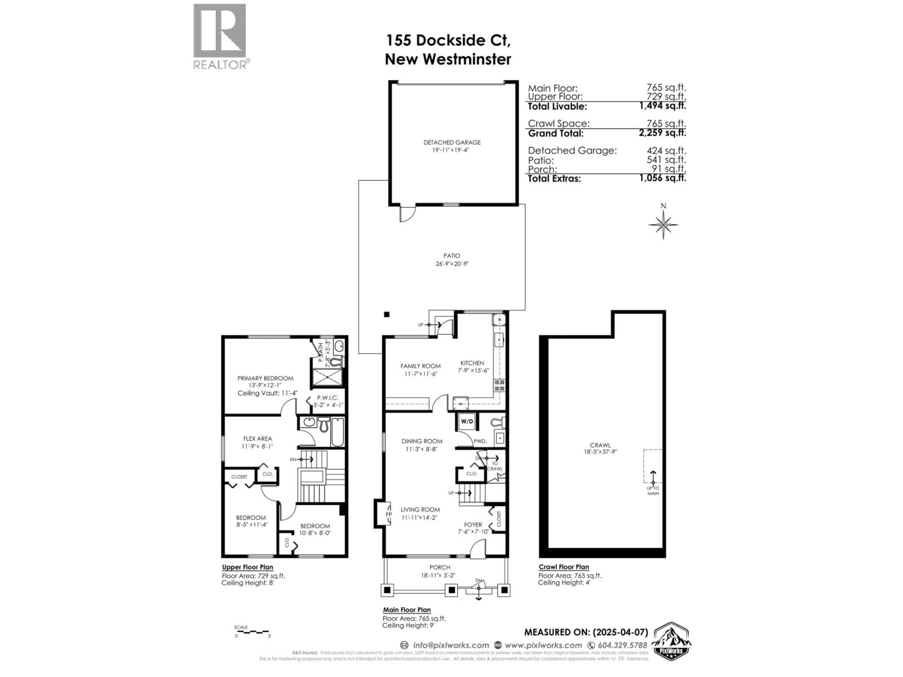 Floor plan for 155 DOCKSIDE COURT, New Westminster British Columbia V3M0B2