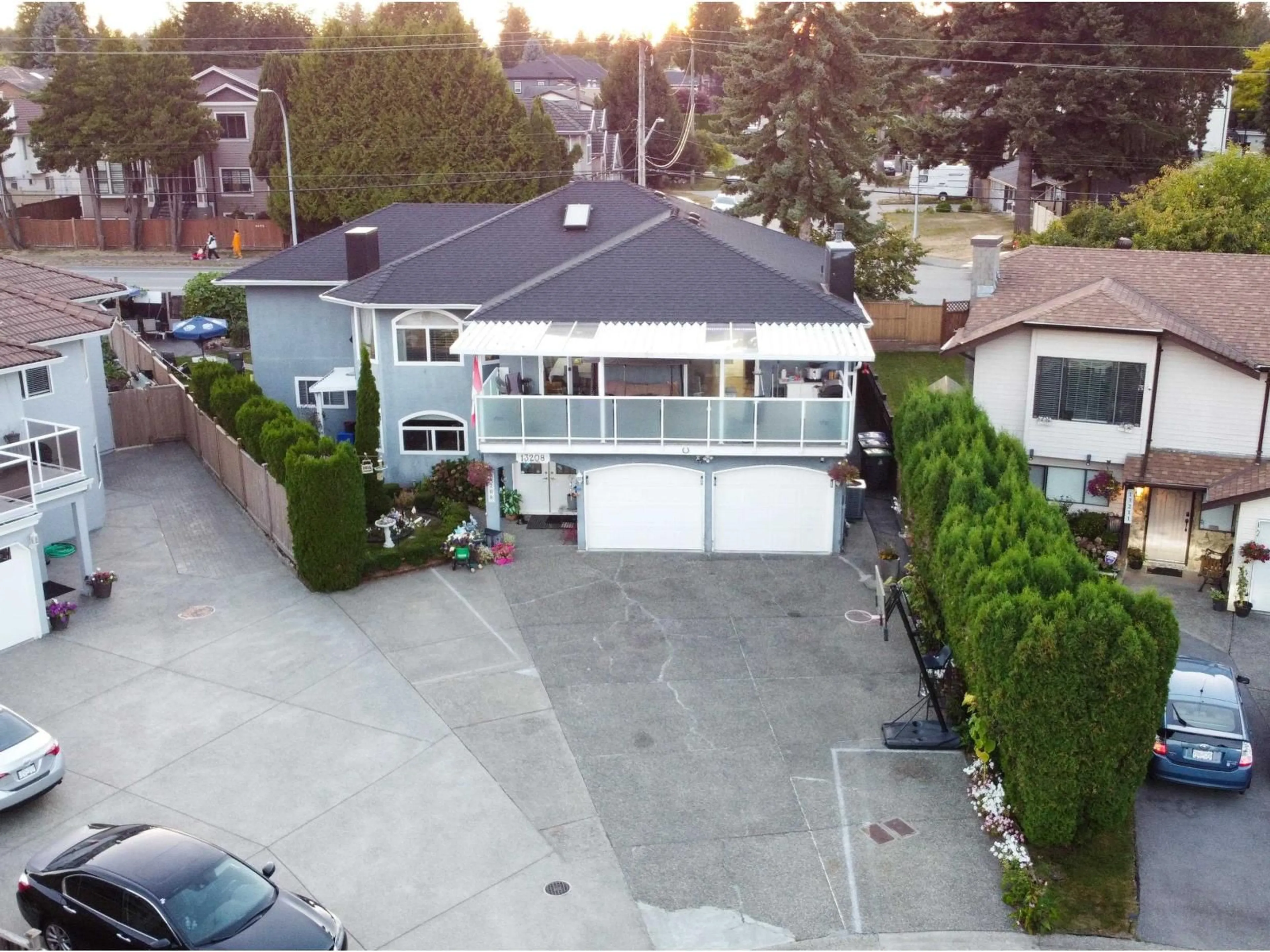 A pic from outside/outdoor area/front of a property/back of a property/a pic from drone, street for 13208 66A, Surrey British Columbia V3W8E3