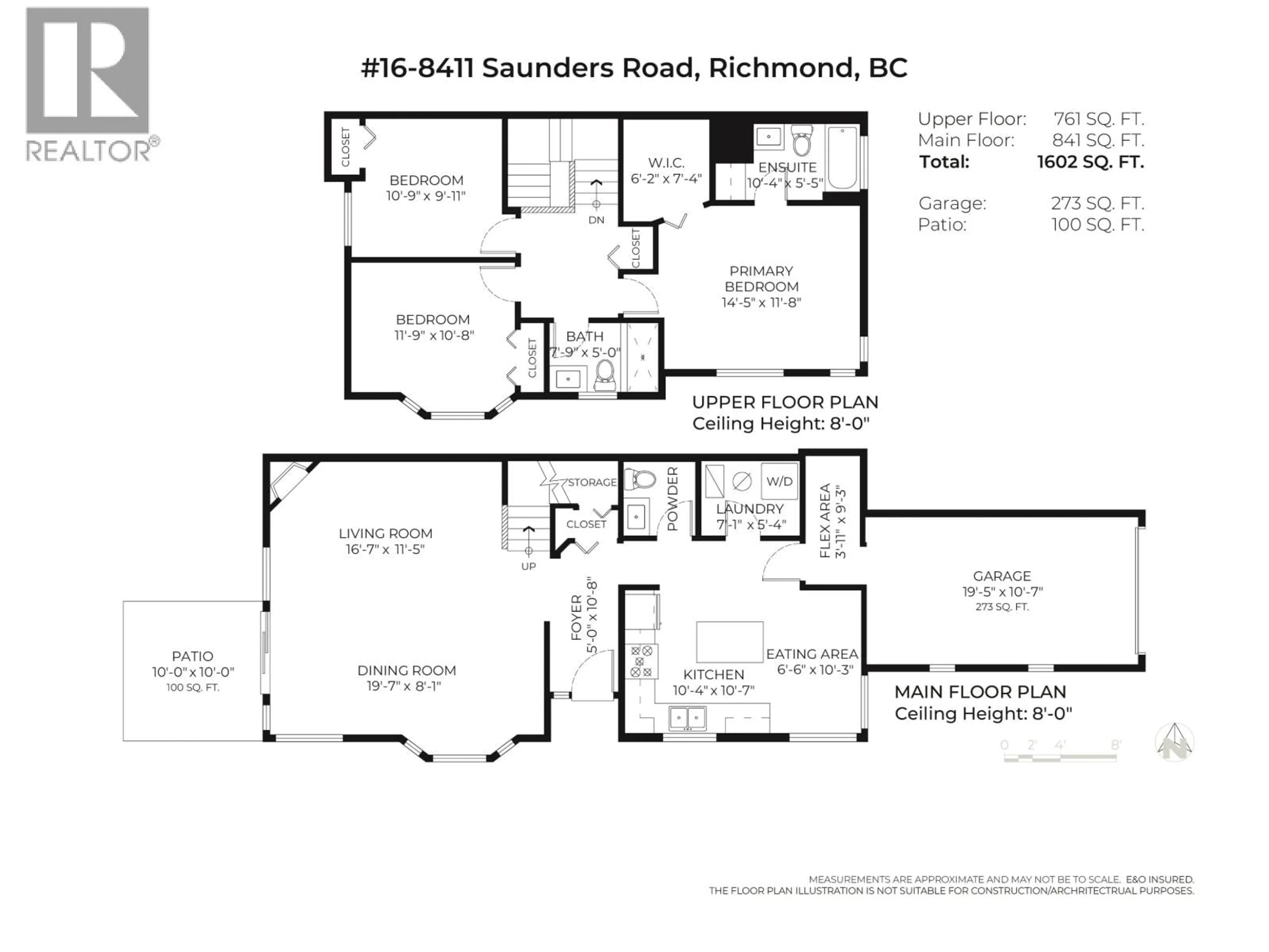 Floor plan for 16 - 8411 SAUNDERS ROAD, Richmond British Columbia V7A2A6