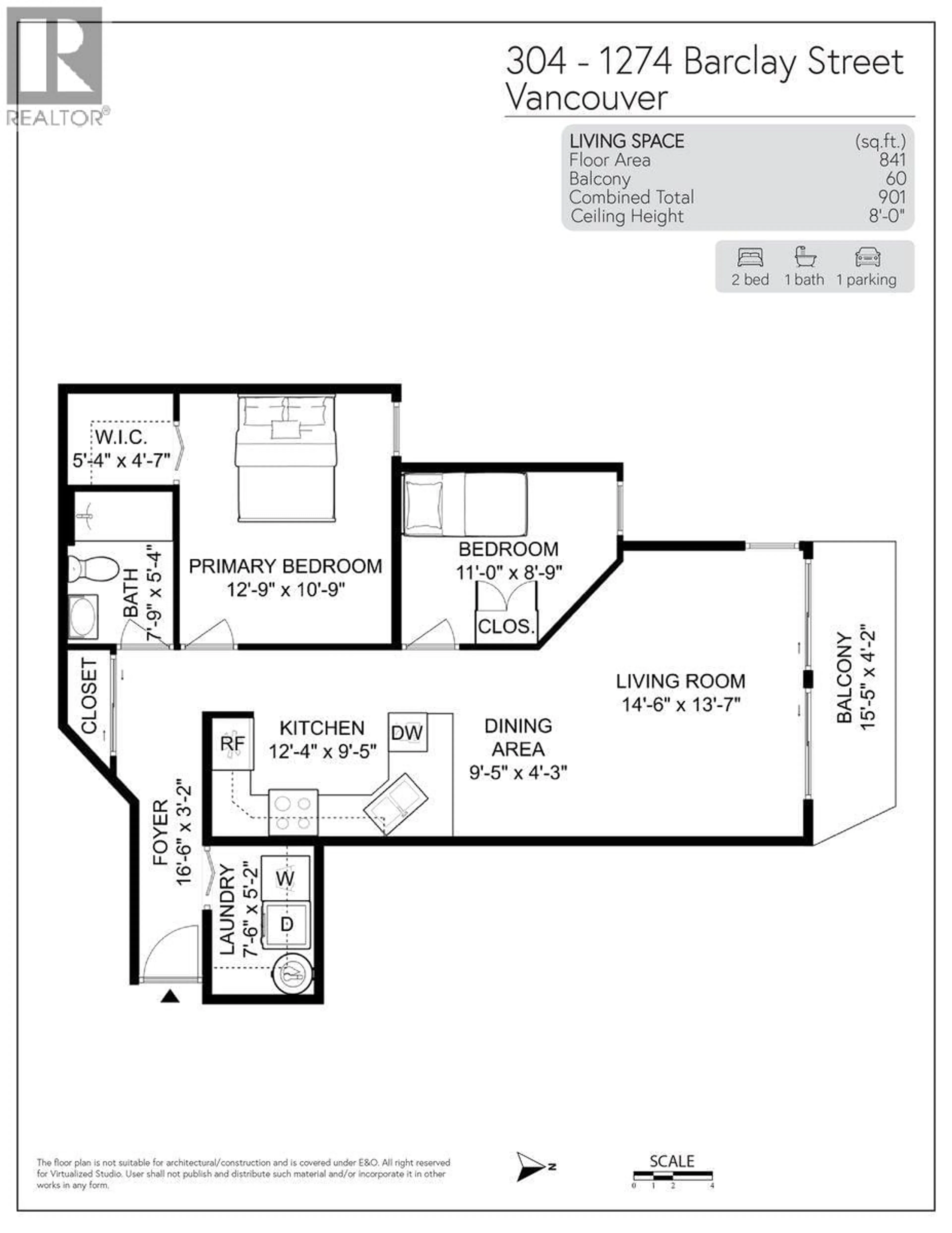 Floor plan for 304 - 1274 BARCLAY STREET, Vancouver British Columbia V6E1H3
