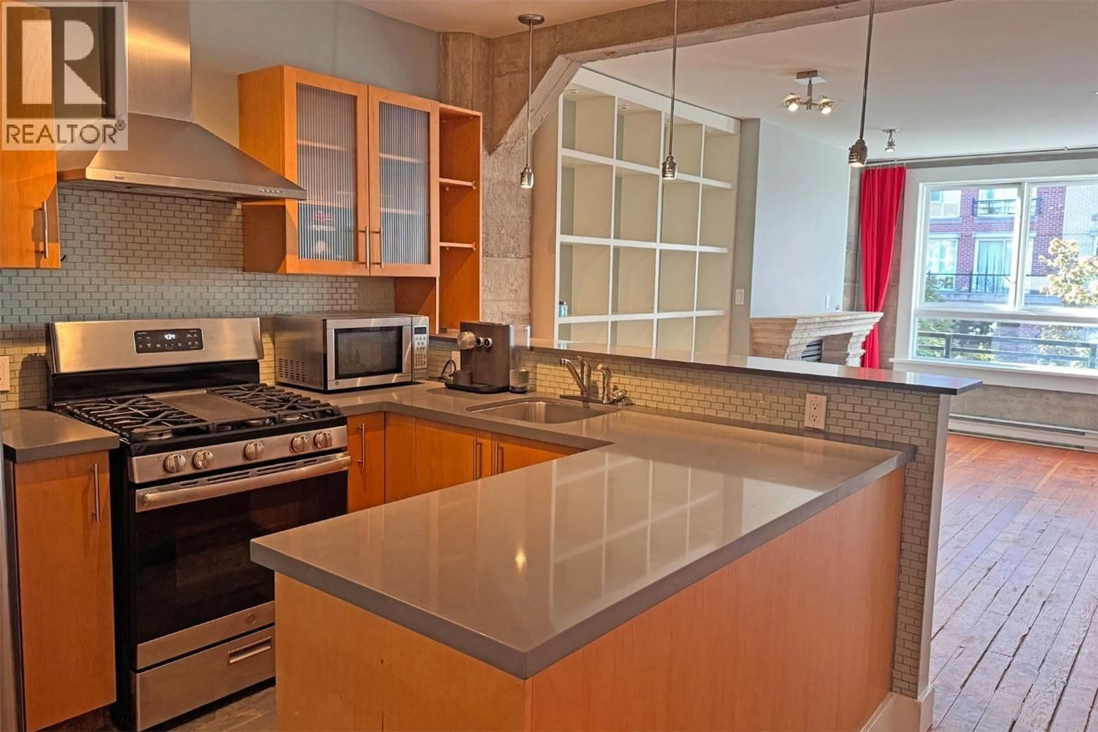 Contemporary kitchen, ceramic/tile floor for 301 - 1216 HOMER STREET, Vancouver British Columbia V6B6K5