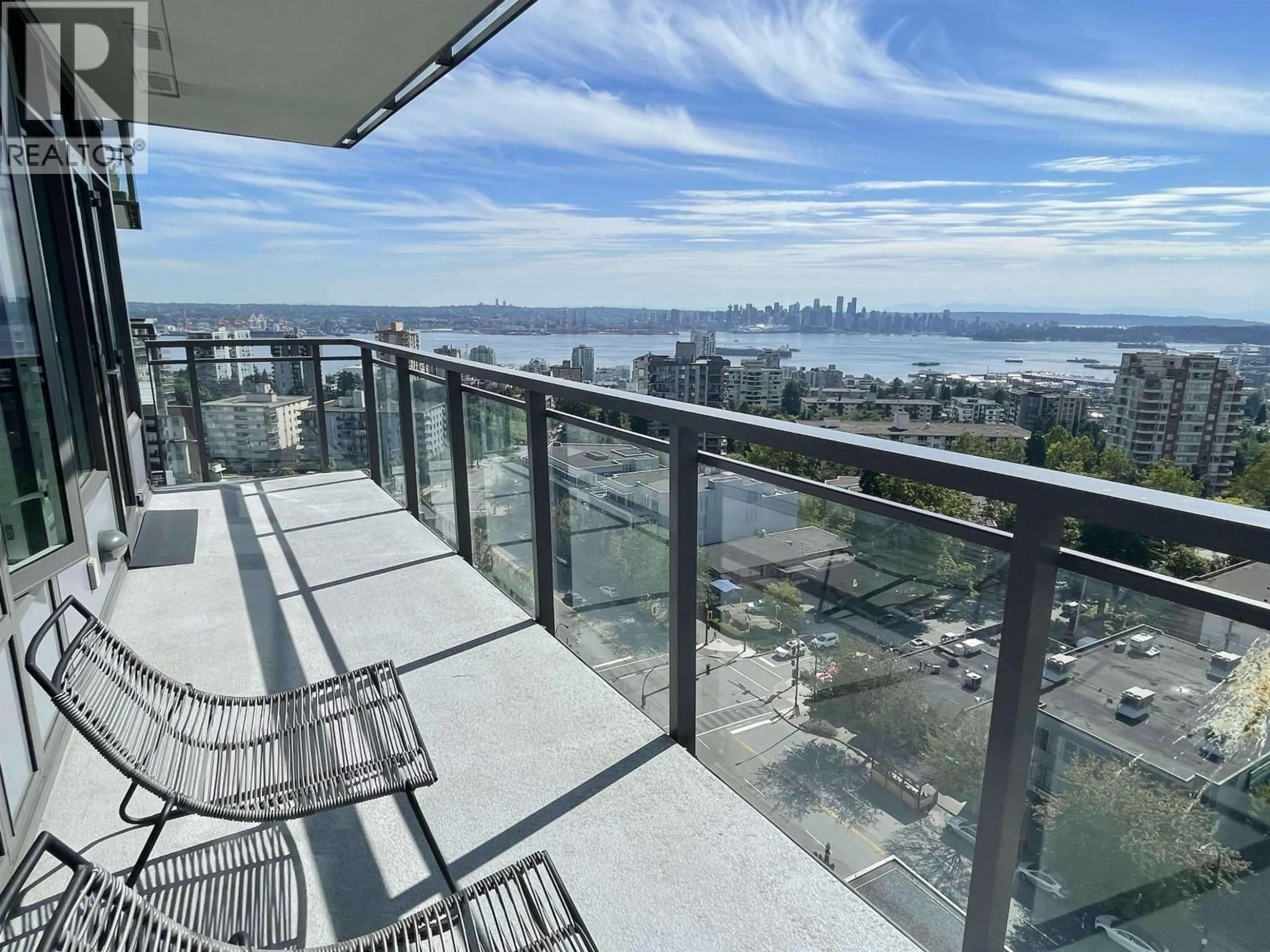 Balcony in the apartment, water/lake/river/ocean view for 1403 - 111 13TH STREET, North Vancouver British Columbia V7L0C7