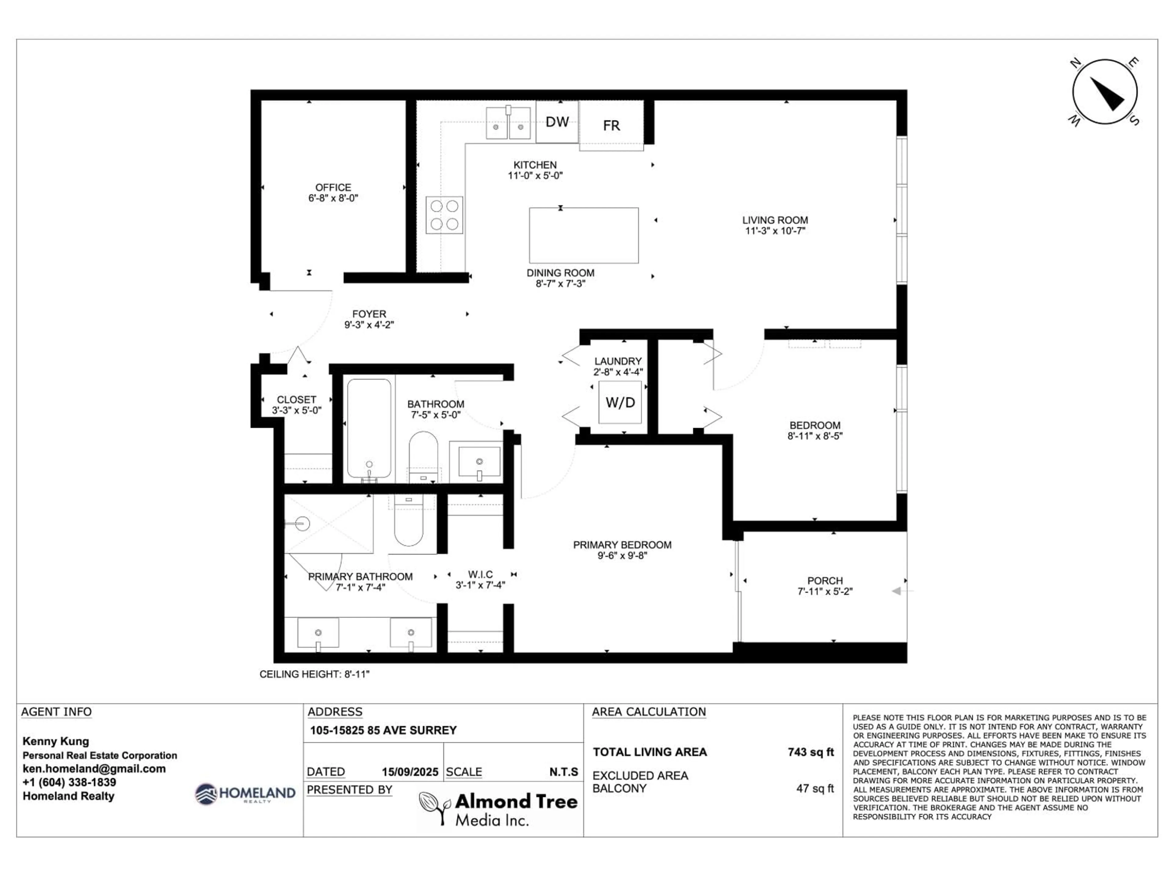 Floor plan for 105 - 15825 85, Surrey British Columbia V4N6W9