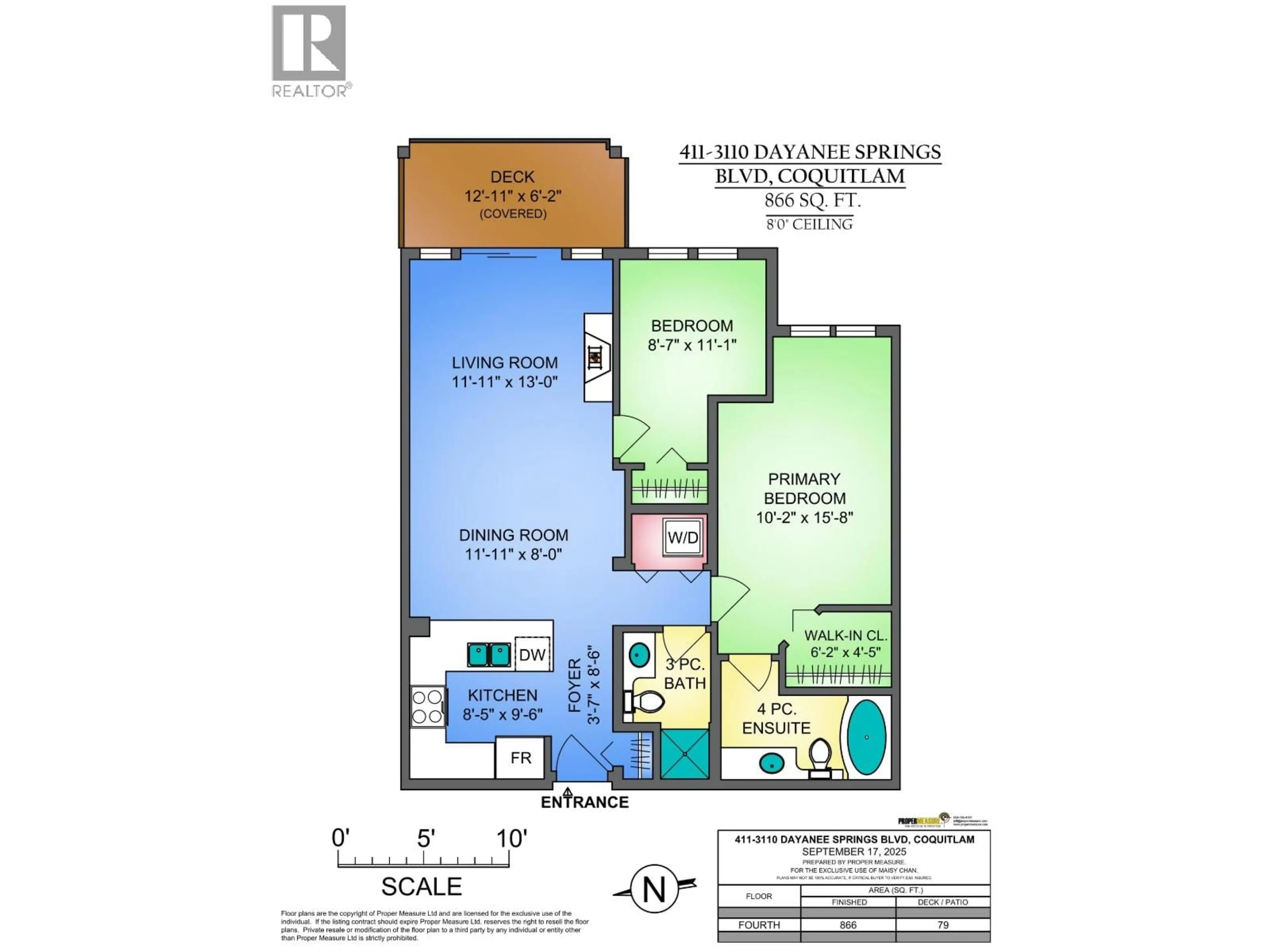 Floor plan for 411 - 3110 DAYANEE SPRINGS BOULEVARD, Coquitlam British Columbia V3E0B4
