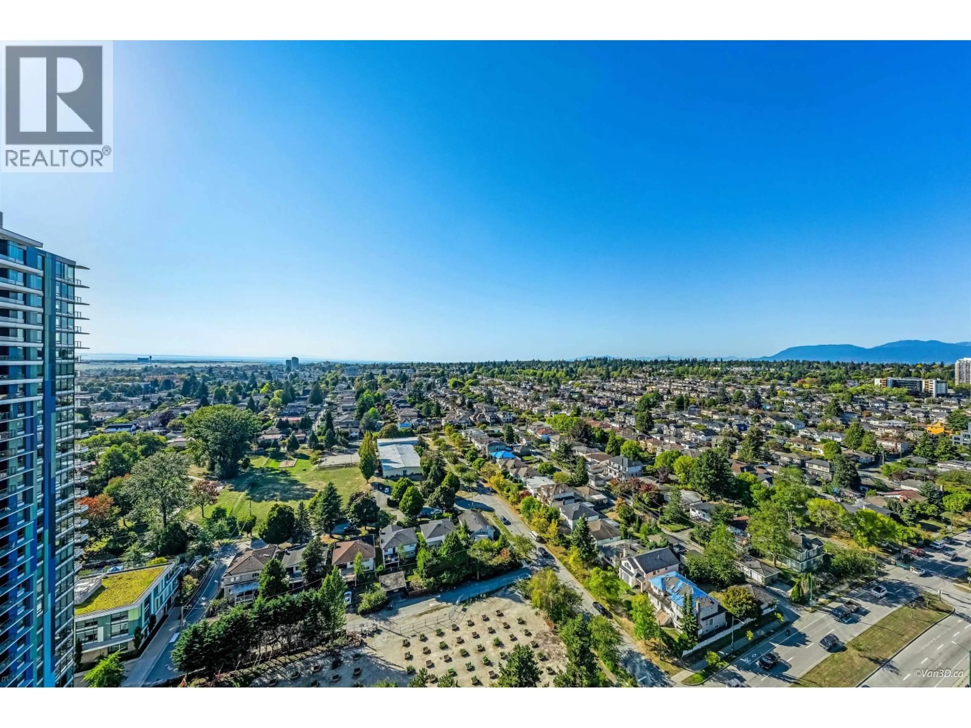 A pic from outside/outdoor area/front of a property/back of a property/a pic from drone, water/lake/river/ocean view for 2801 - 8131 NUNAVUT LANE, Vancouver British Columbia V5X0E2