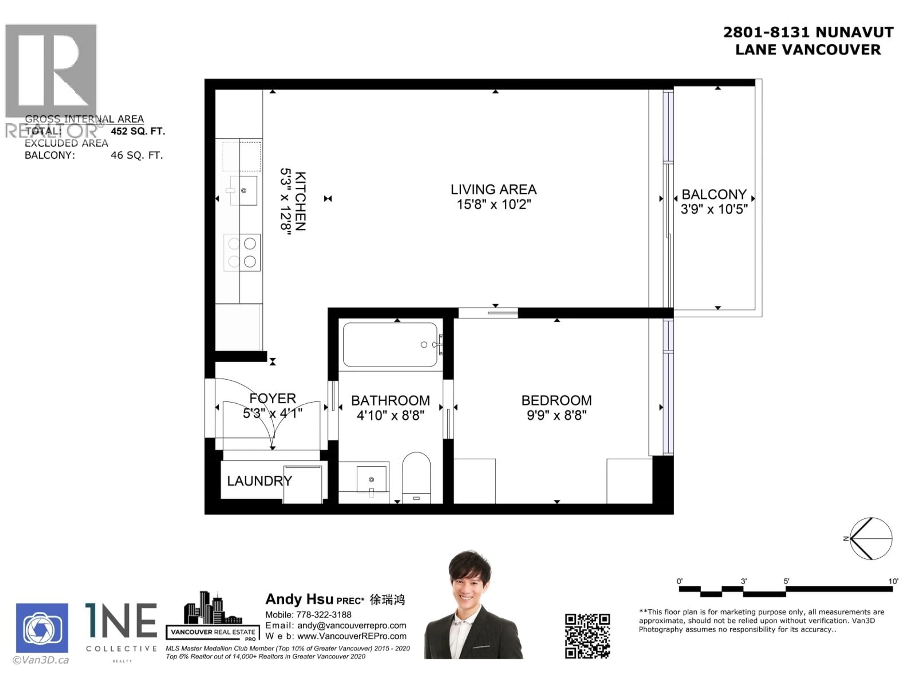 Floor plan for 2801 - 8131 NUNAVUT LANE, Vancouver British Columbia V5X0E2